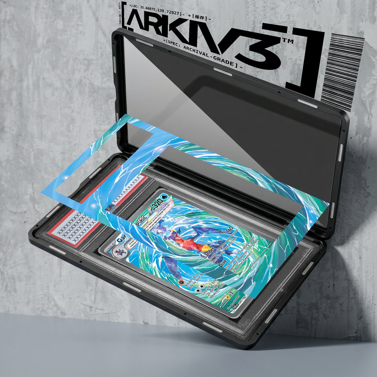 ARKIV3 PSA graded exploded mockup