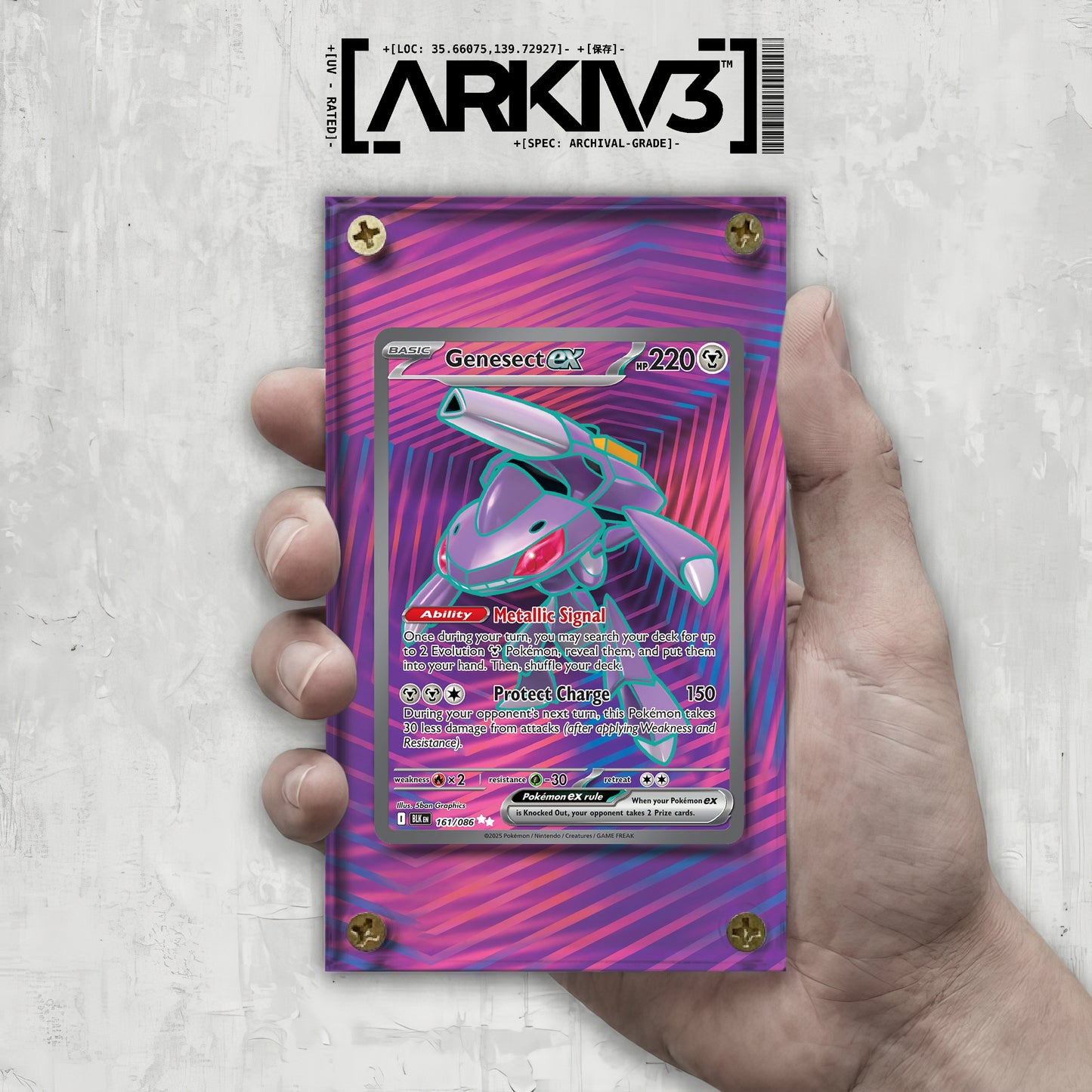 [UNIT: 161/86] // Genesect ex Extended Art Display Case - Raw