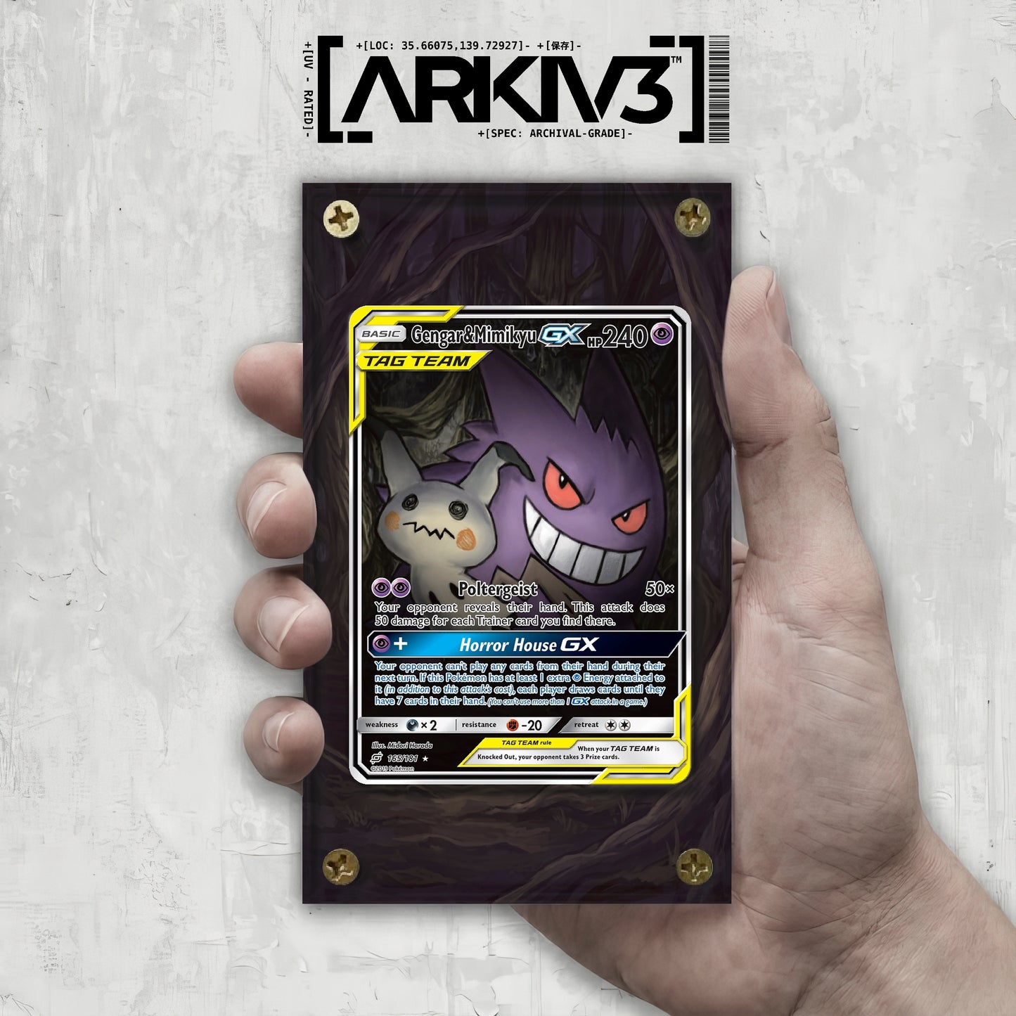 [UNIT: 165/181] // Gengar & Mimikyu GX Extended Art Display Case - Raw