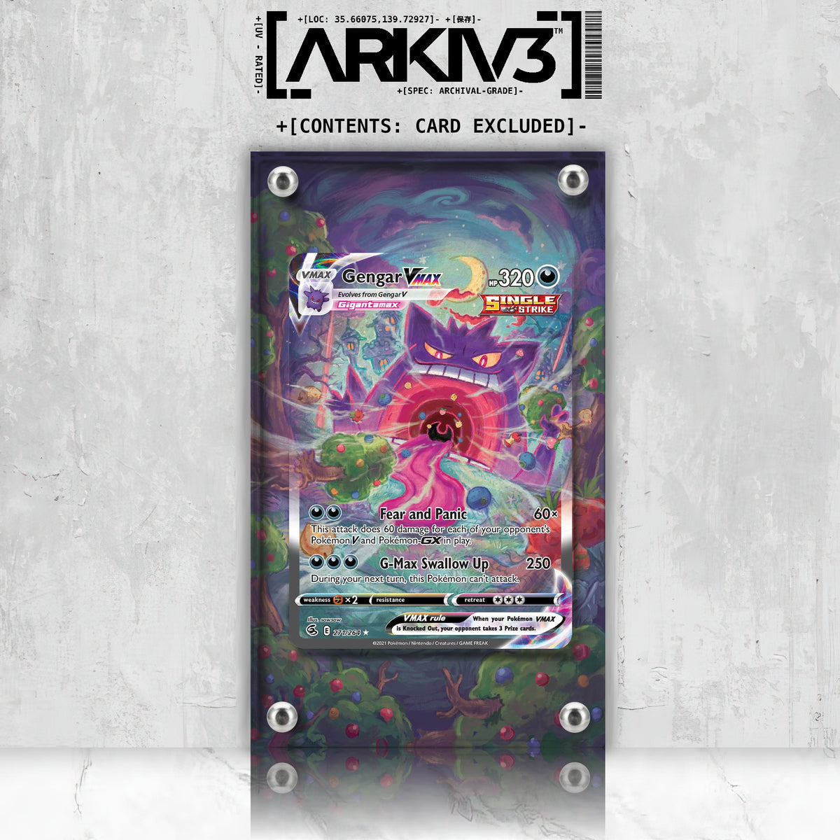 [UNIT: 271/264] // Gengar VMAX Extended Art Display Case - Raw