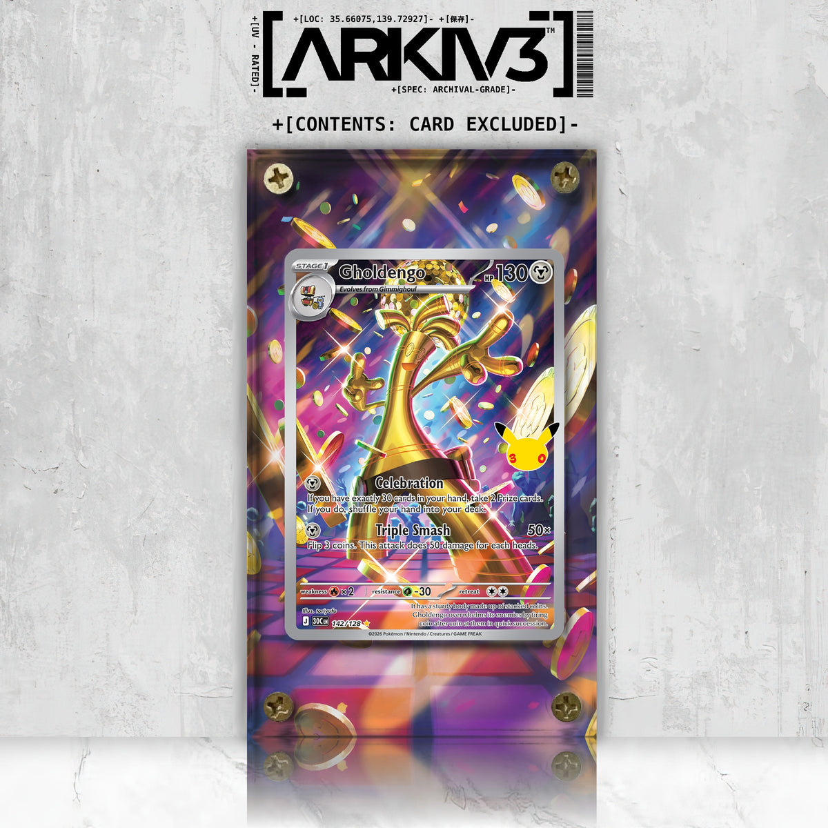 [UNIT: 142/128] // Gholdengo Extended Art Display Case - Raw