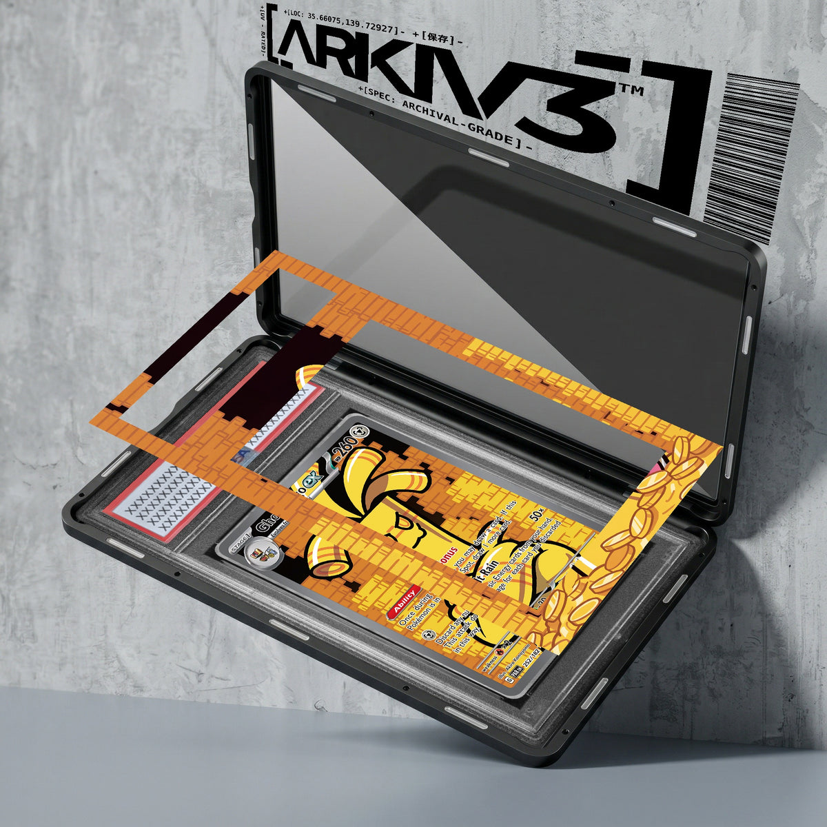 ARKIV3 PSA graded exploded mockup