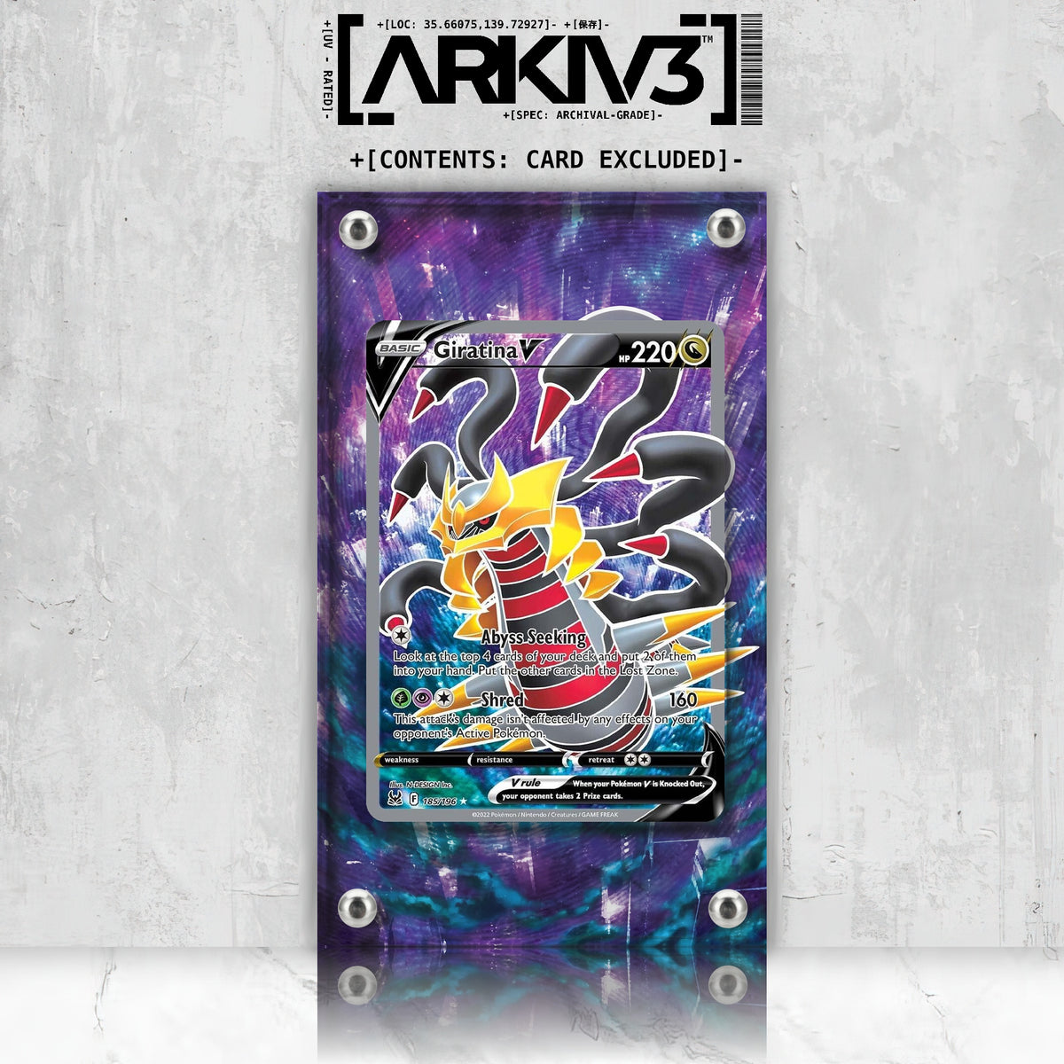 [UNIT: 185/196] // Giratina V Extended Art Display Case - Raw