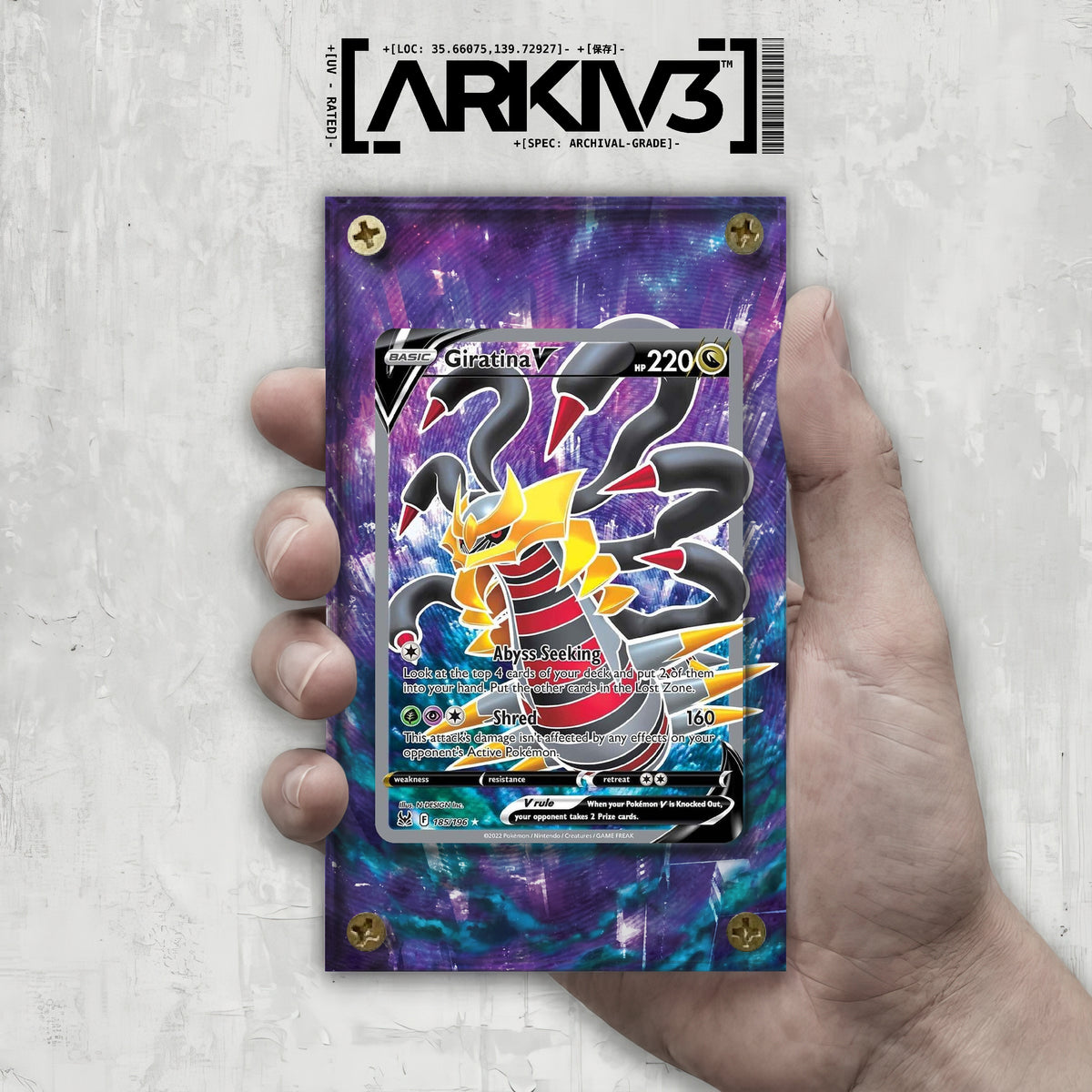 [UNIT: 185/196] // Giratina V Extended Art Display Case - Raw