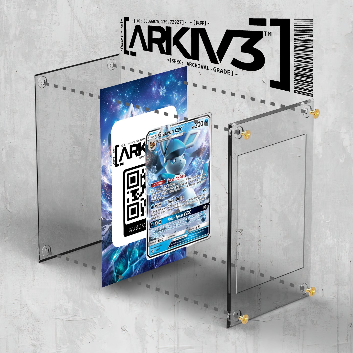 [UNIT: SM147/248] // Glaceon-GX Extended Art Display Case - Raw