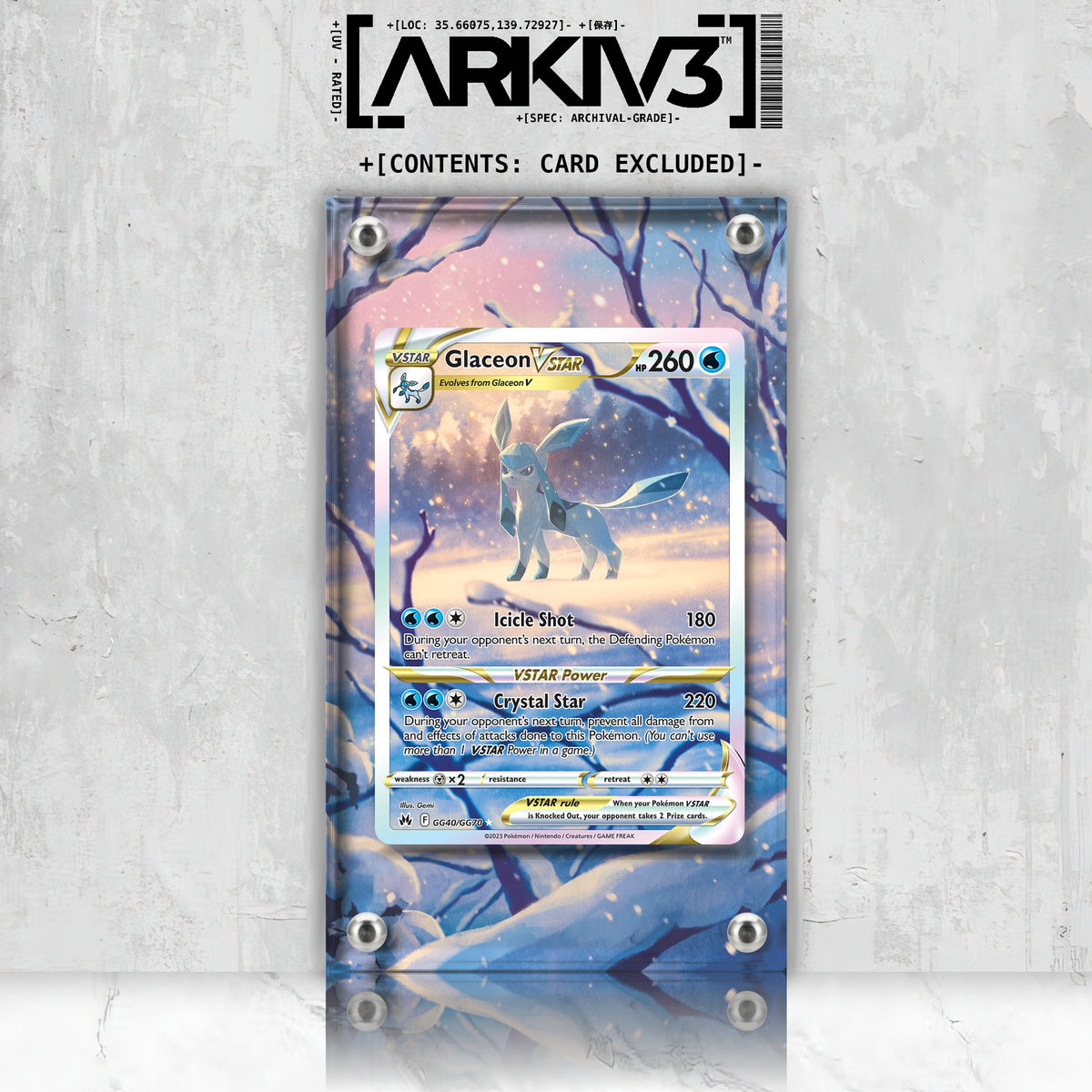 [UNIT: GG40/70] // Glaceon VSTAR Extended Art Display Case - Raw