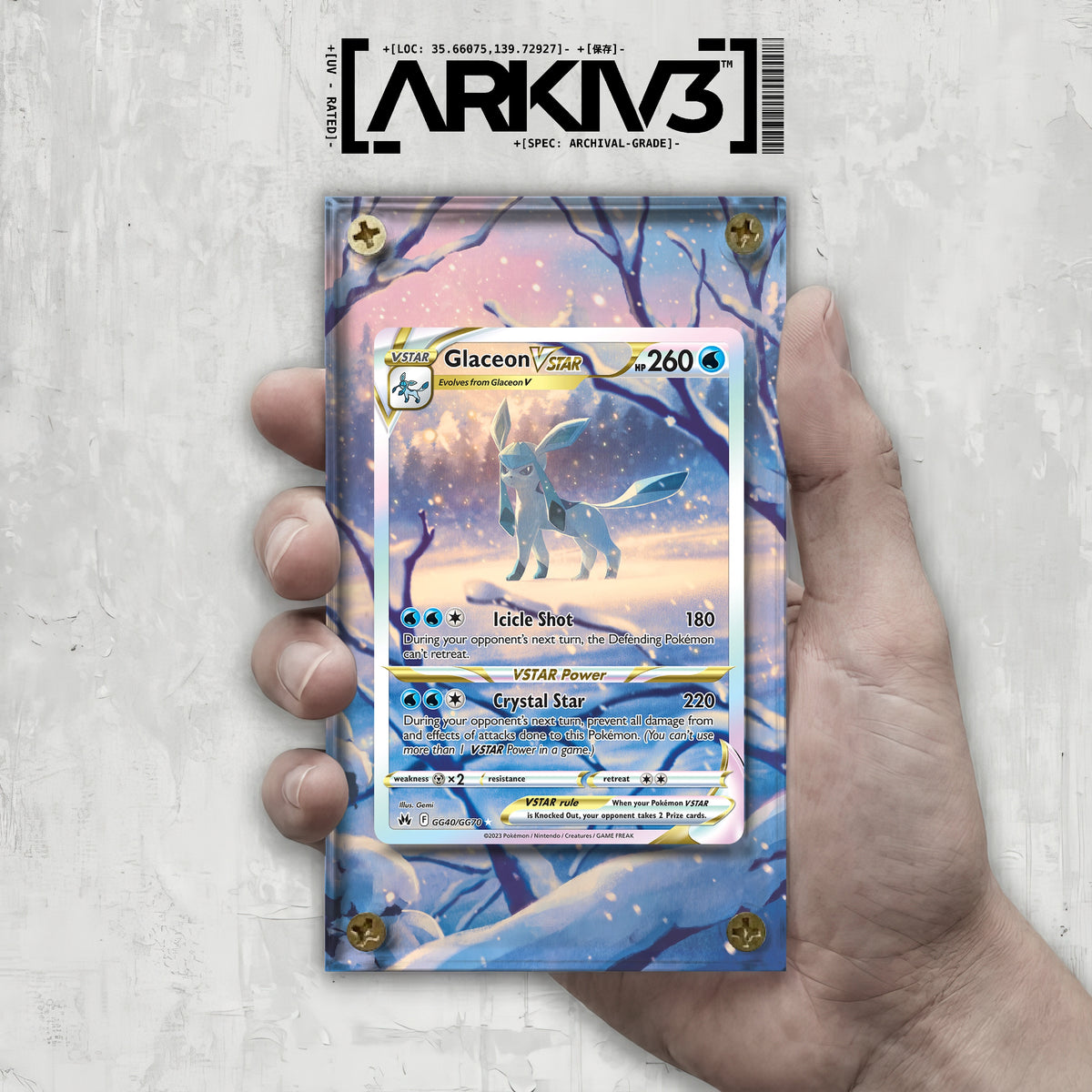 [UNIT: GG40/70] // Glaceon VSTAR Extended Art Display Case - Raw