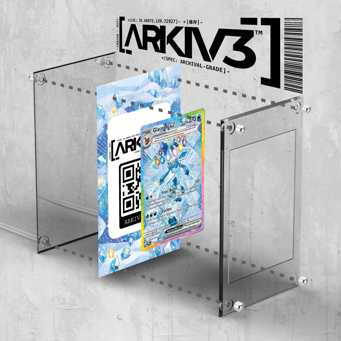 [UNIT: 150/131] // Glaceon ex Extended Art Display Case - Raw