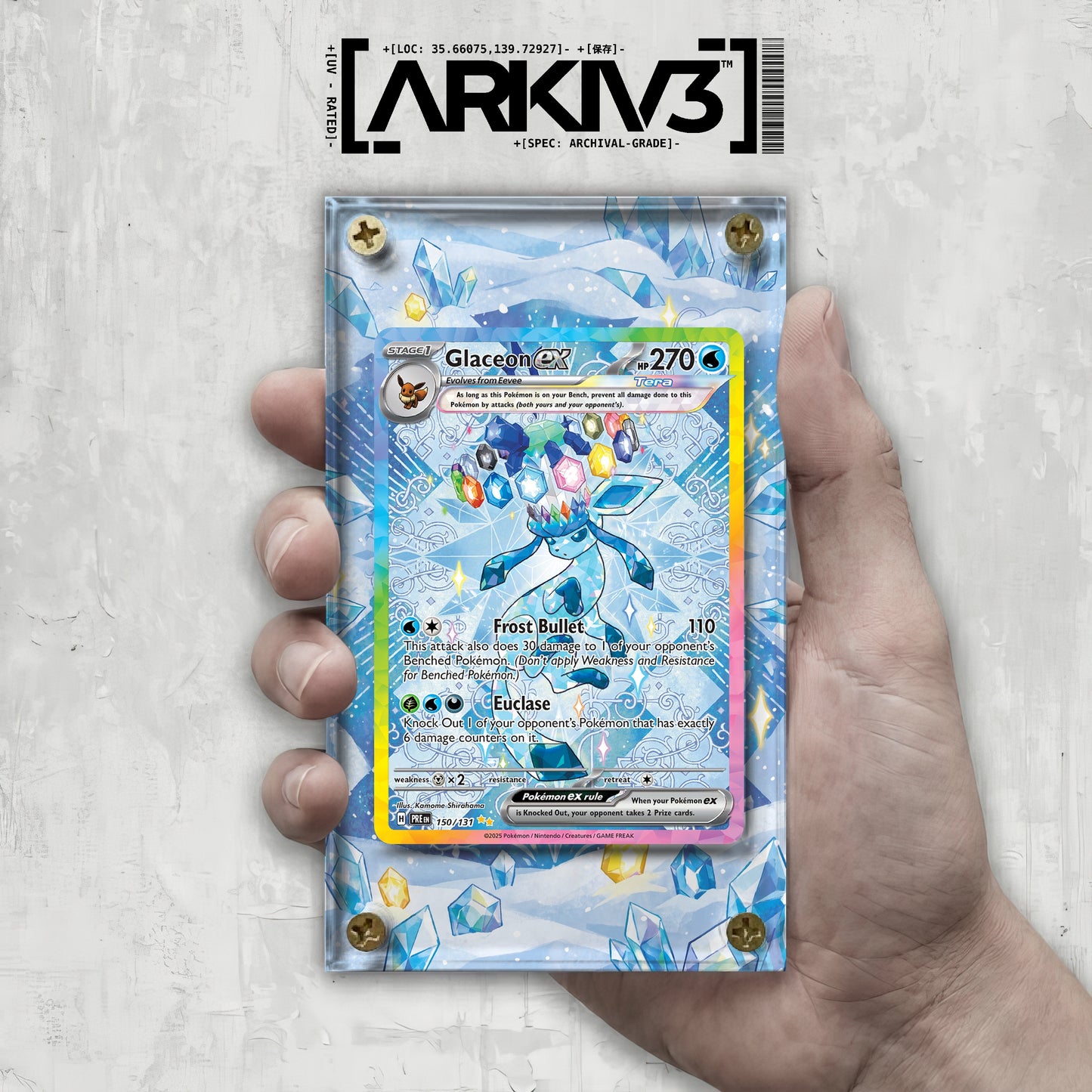 [UNIT: 150/131] // Glaceon ex Extended Art Display Case - Raw