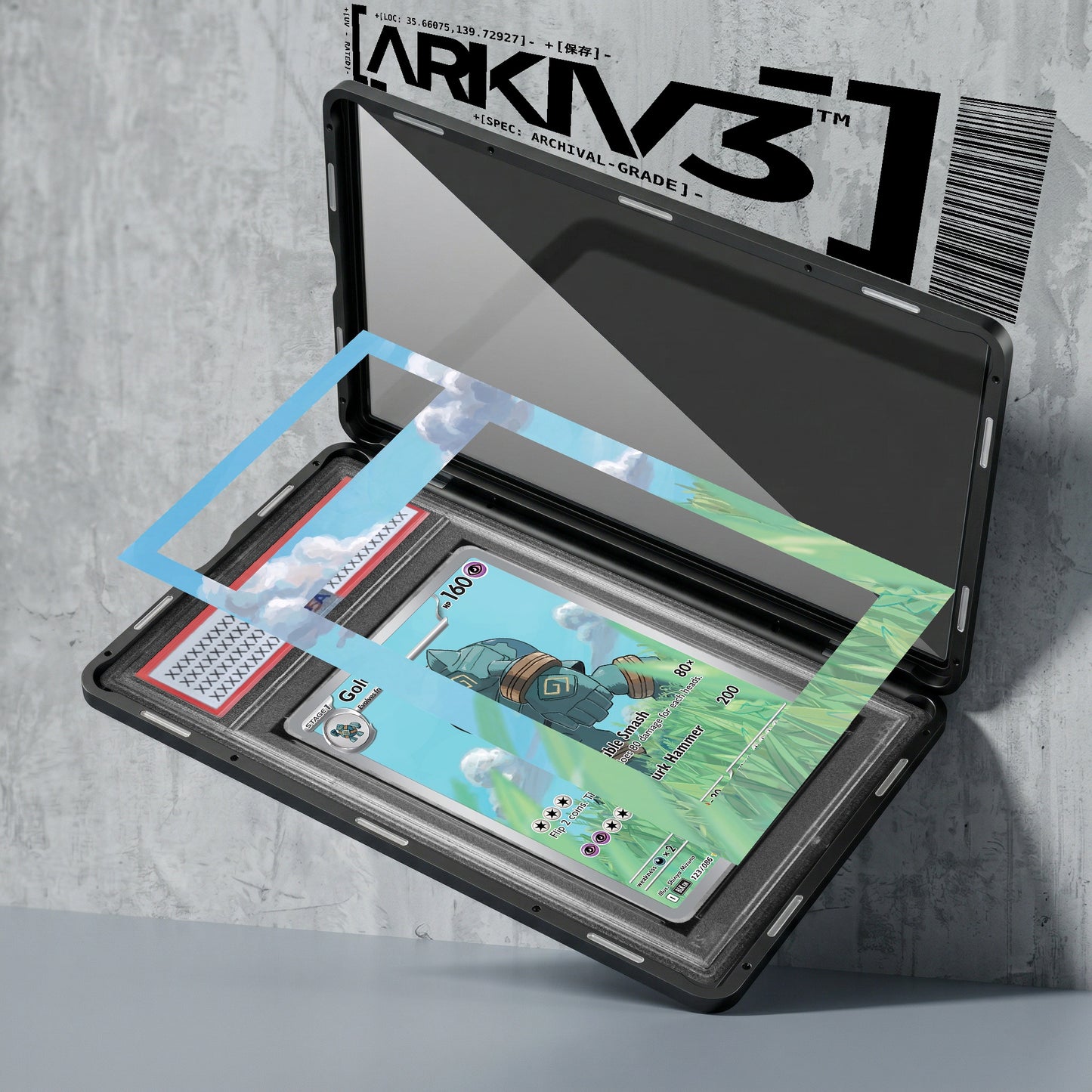 ARKIV3 PSA graded exploded mockup