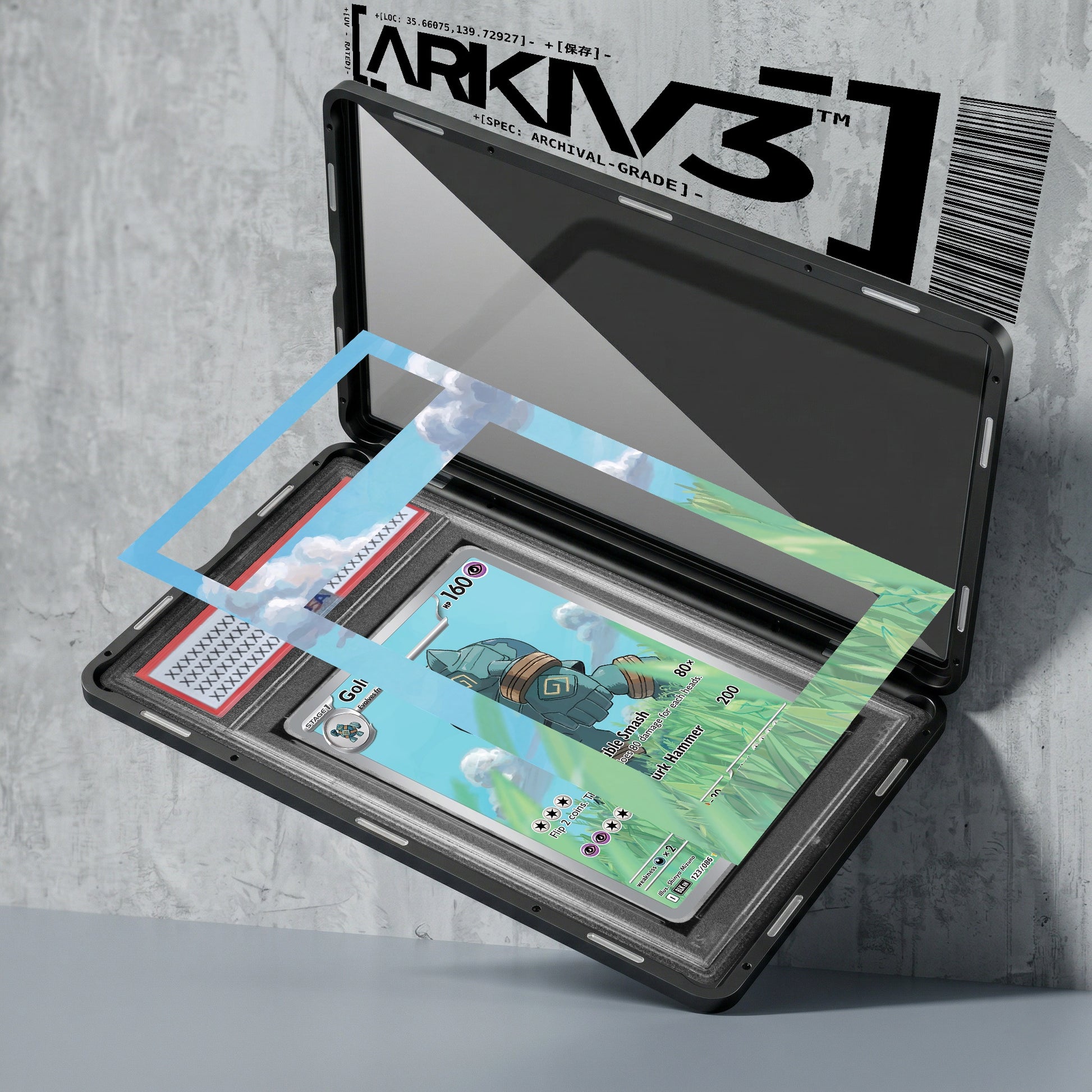 ARKIV3 PSA graded exploded mockup