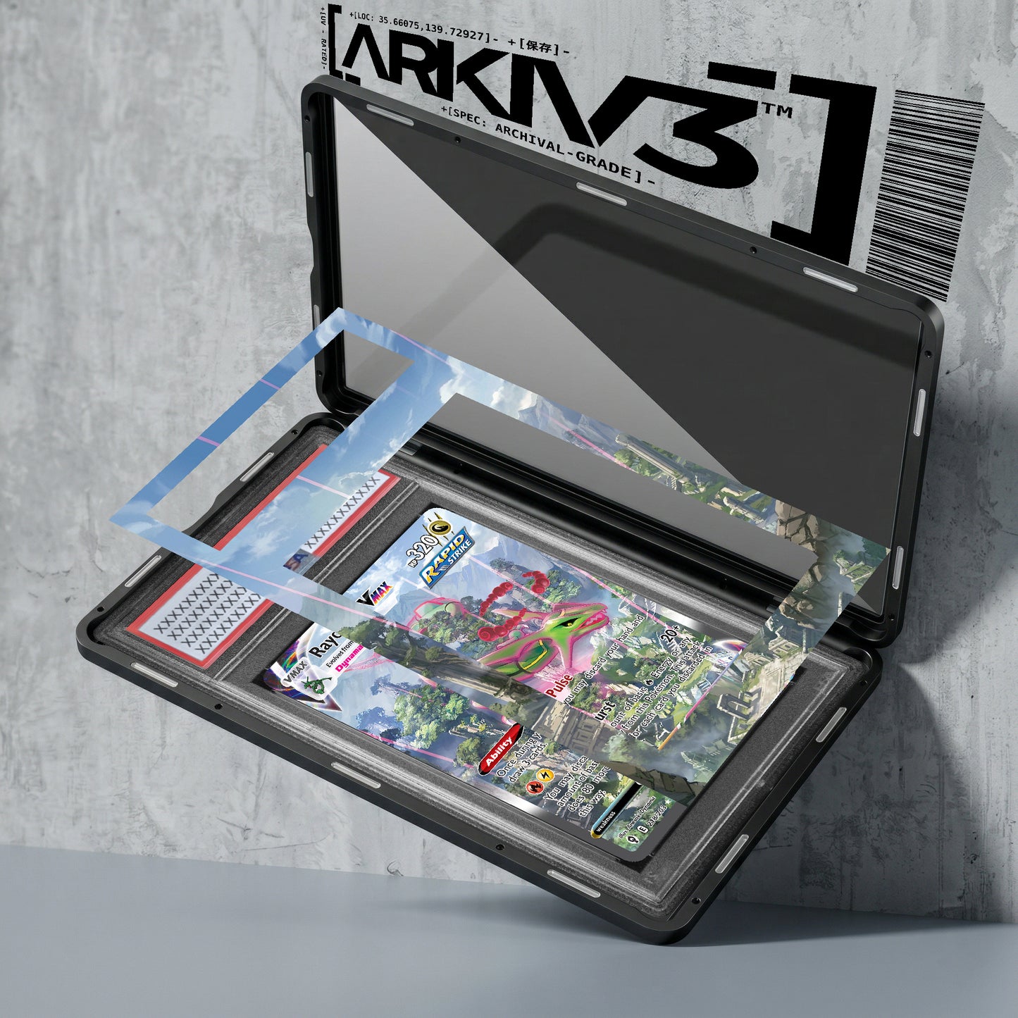 [UNIT: 218/203] // Rayquaza Vmax Extended Art Display Case - Graded