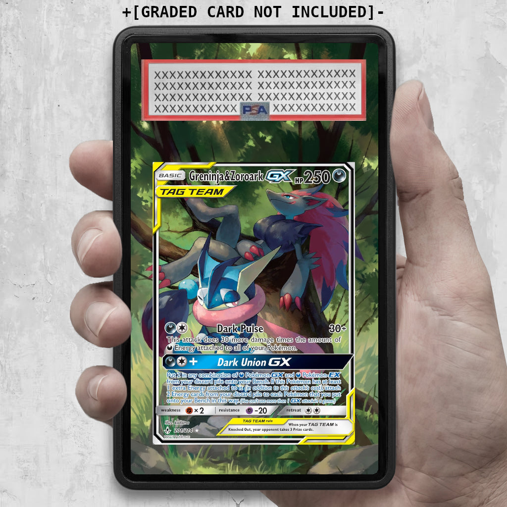[UNIT: 201/214 // Greninja & Zoroark GX Extended Art Display Case - Graded