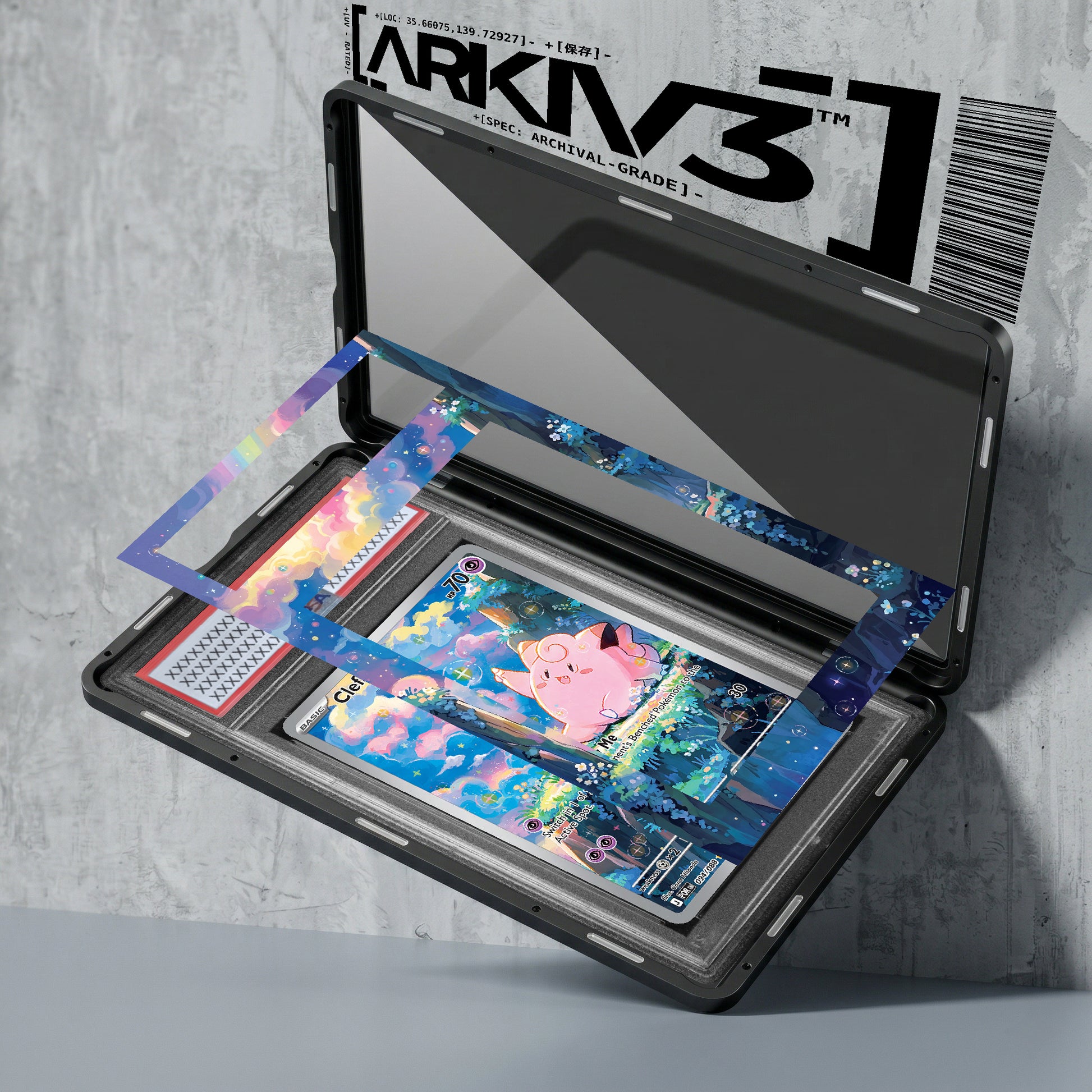 ARKIV3 PSA graded exploded mockup