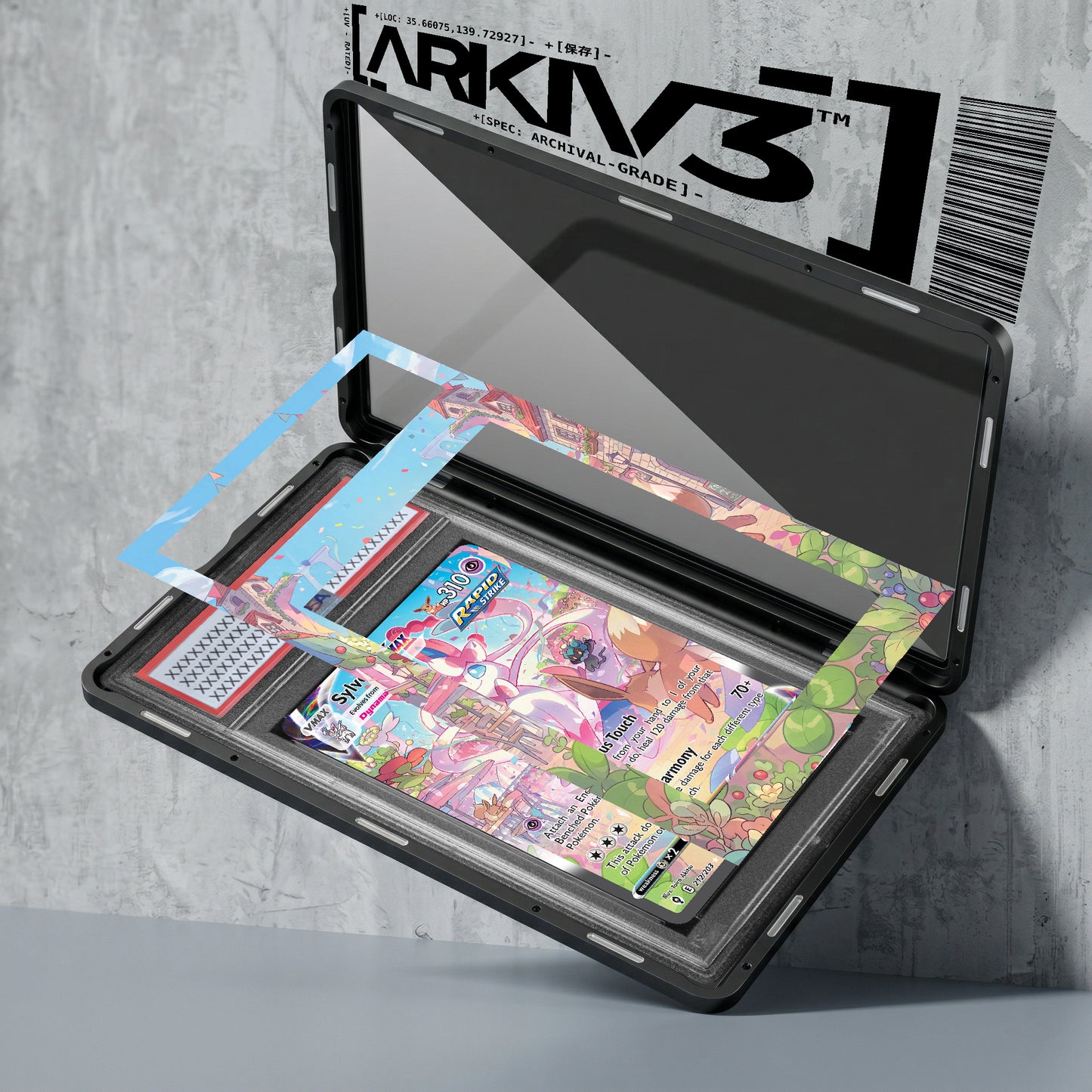 ARKIV3 PSA graded exploded mockup