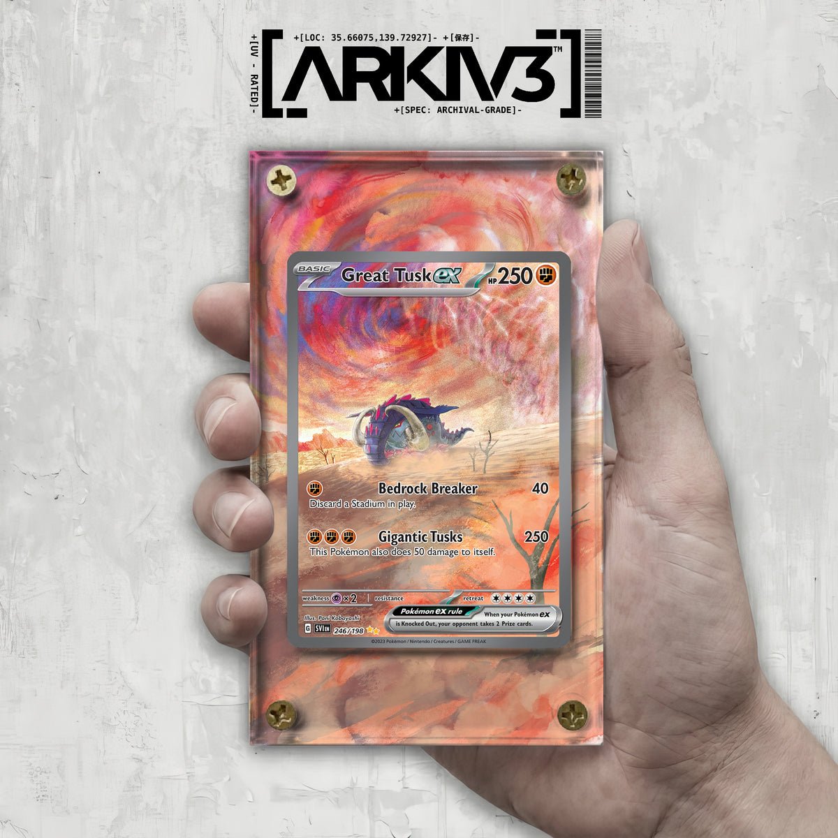 [UNIT: 246/198] // Great Tusk ex Extended Art Display Case - Raw
