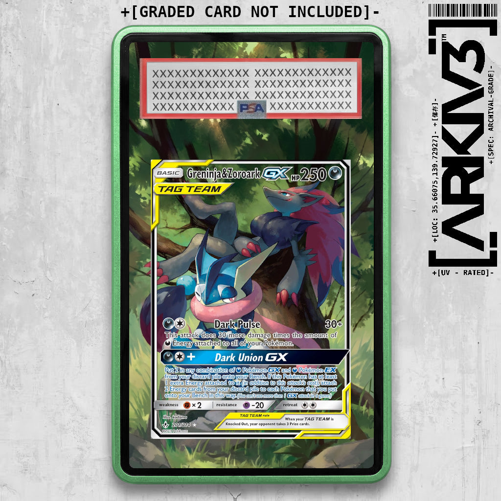 [UNIT: 201/214 // Greninja & Zoroark GX Extended Art Display Case - Graded