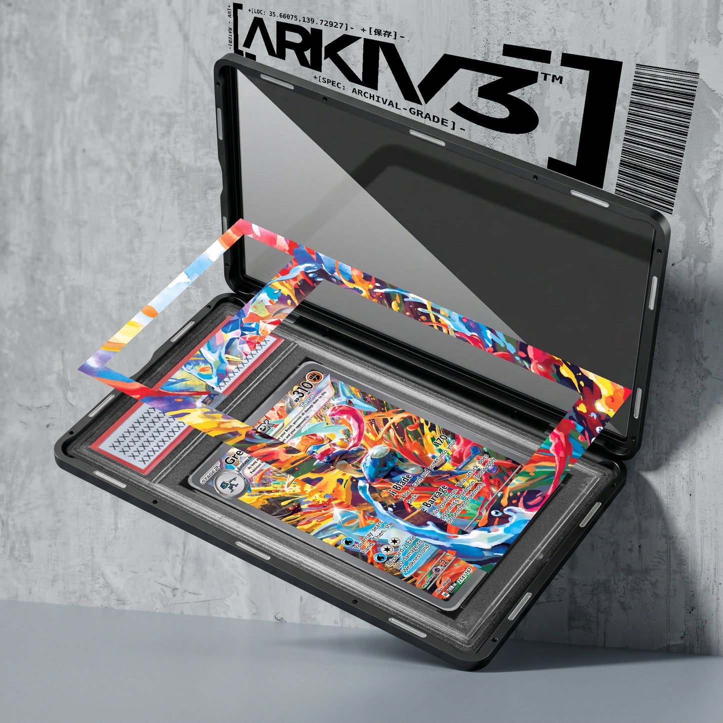 ARKIV3 PSA graded exploded mockup