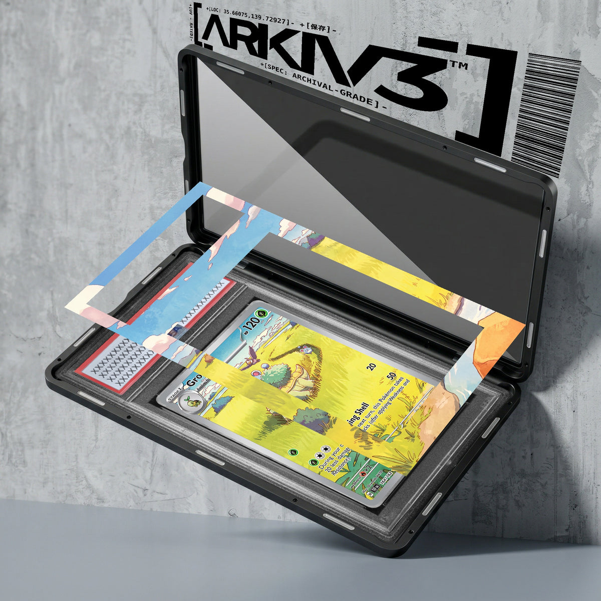 ARKIV3 PSA graded exploded mockup