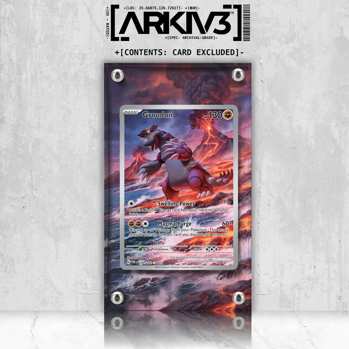 [UNIT: 199/182] // Groudon Extended Art Display Case - Raw