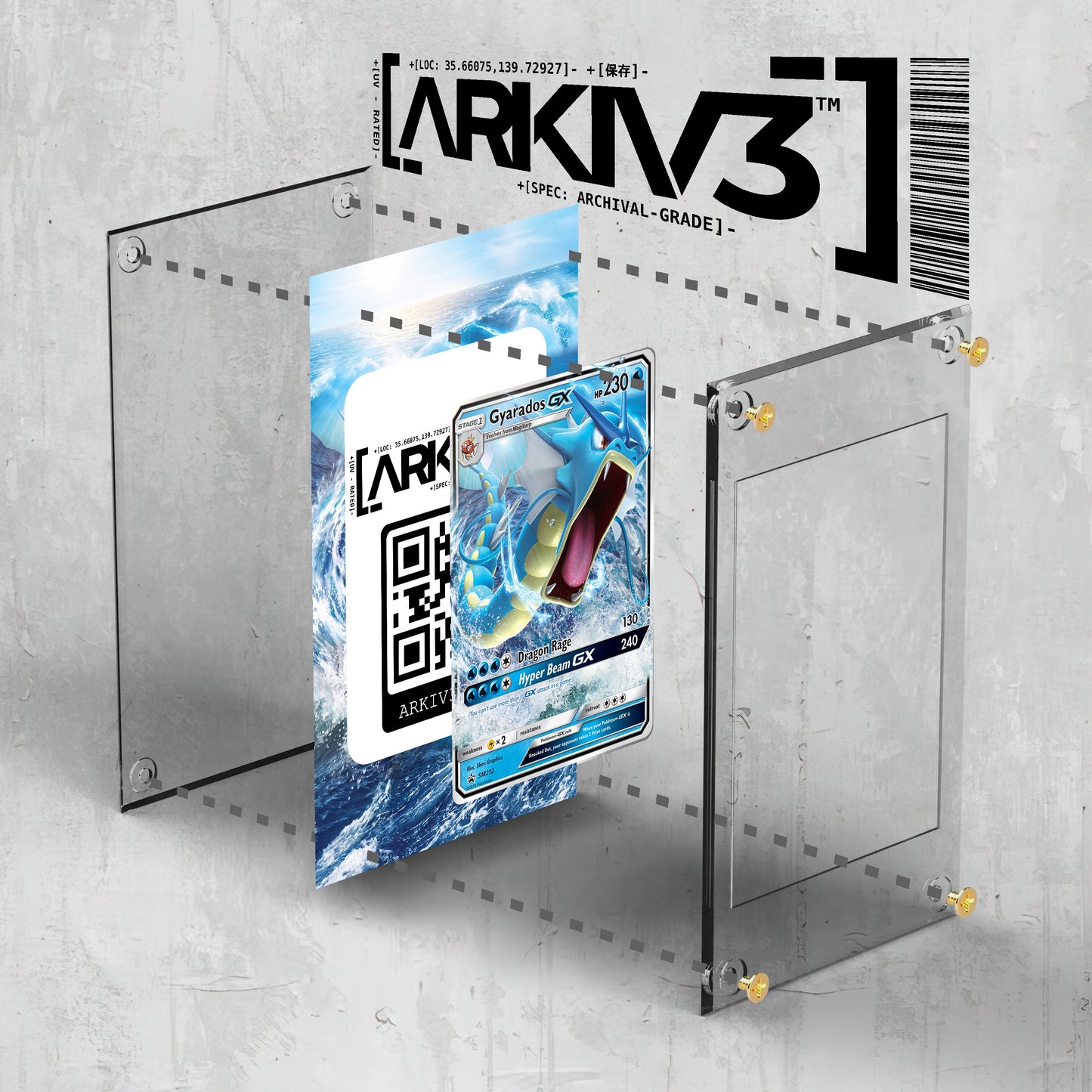 [UNIT: SM212/248] // Gyarados-GX Extended Art Display Case - Raw