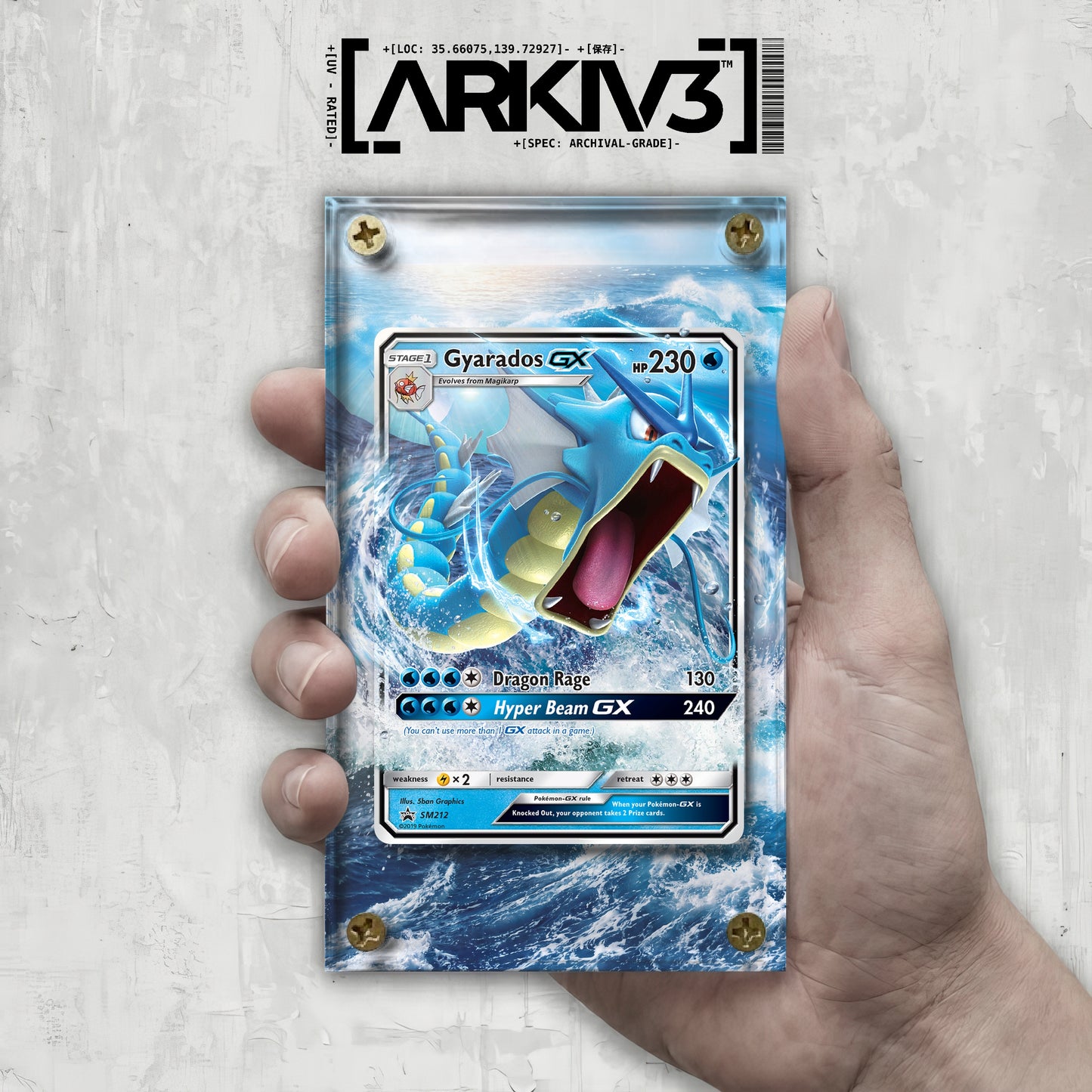 [UNIT: SM212/248] // Gyarados-GX Extended Art Display Case - Raw