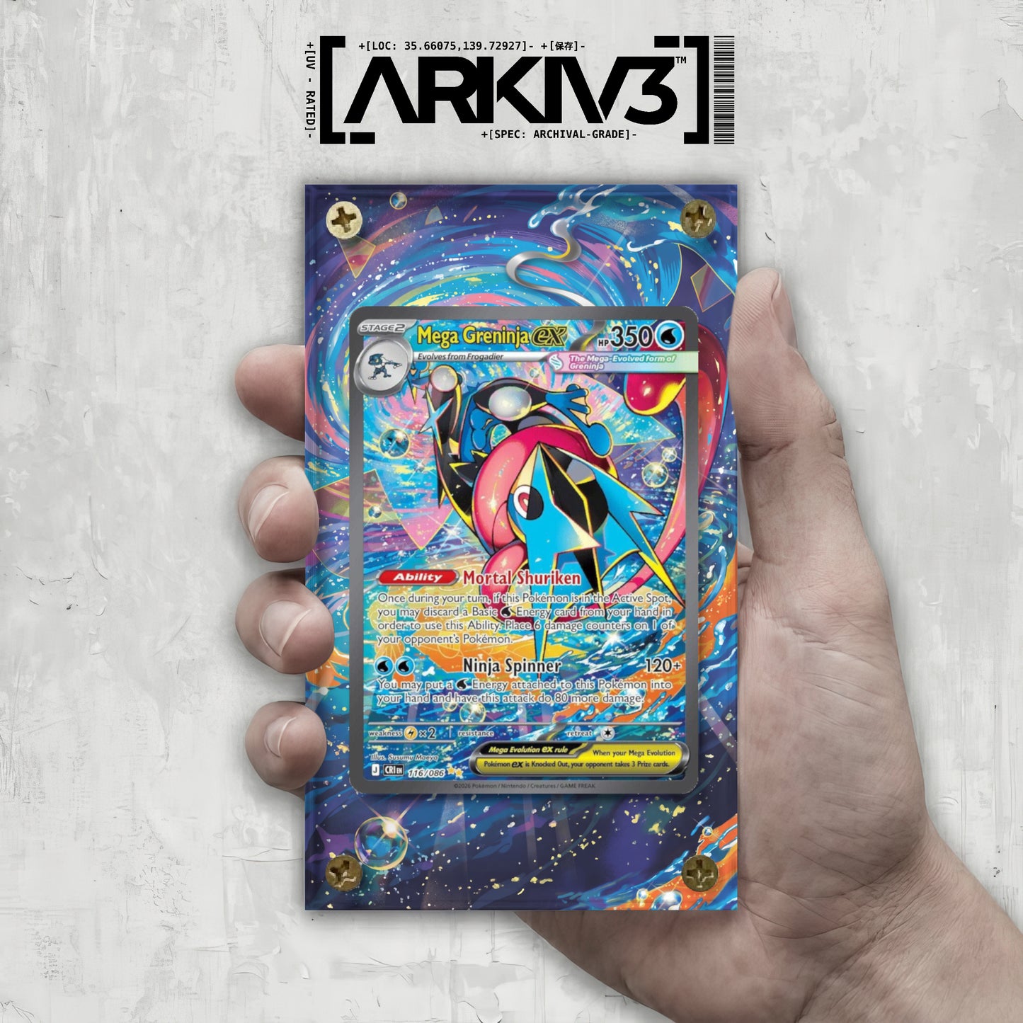[UNIT: 116/086] // Mega Greninja ex Extended Art Display Case - Raw