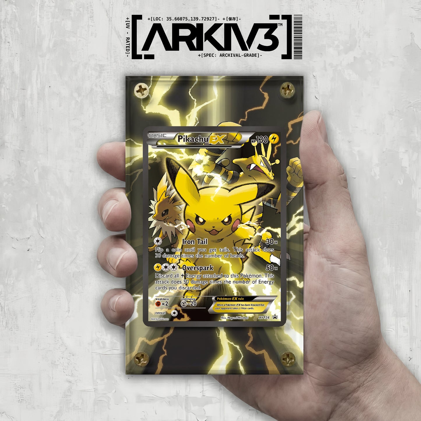 [UNIT: XY124] // Pikachu EX Extended Art Display Case - Raw