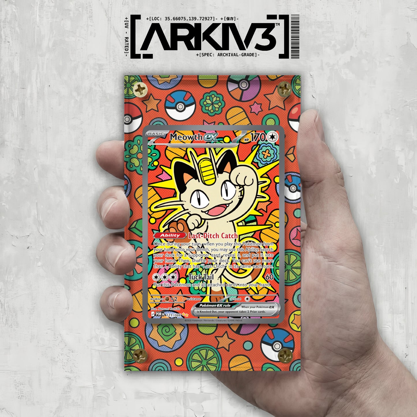 [UNIT: 121/088] // Meowth Extended Art Display Case - Raw