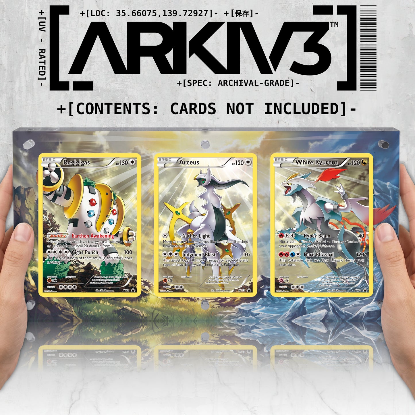 [UNIT: XY82, XY83, XY81] // Regigigas, Arceus & White Kyurem Extended Art Triptych - Raw