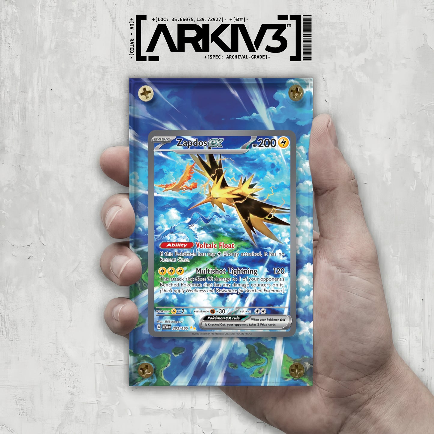 [UNIT: 202/265] // Zapdos ex Extended Art Display Case - Raw