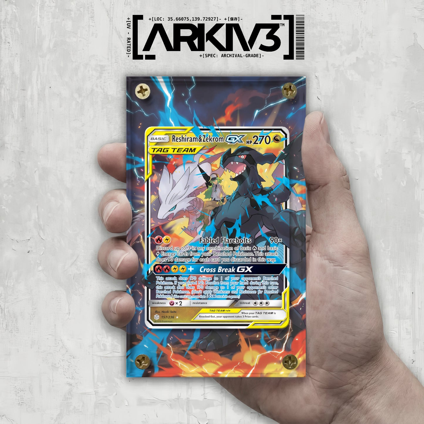 [UNIT: 157/236] // Reshiram & Zekrom GX Extended Art Display Case - Raw