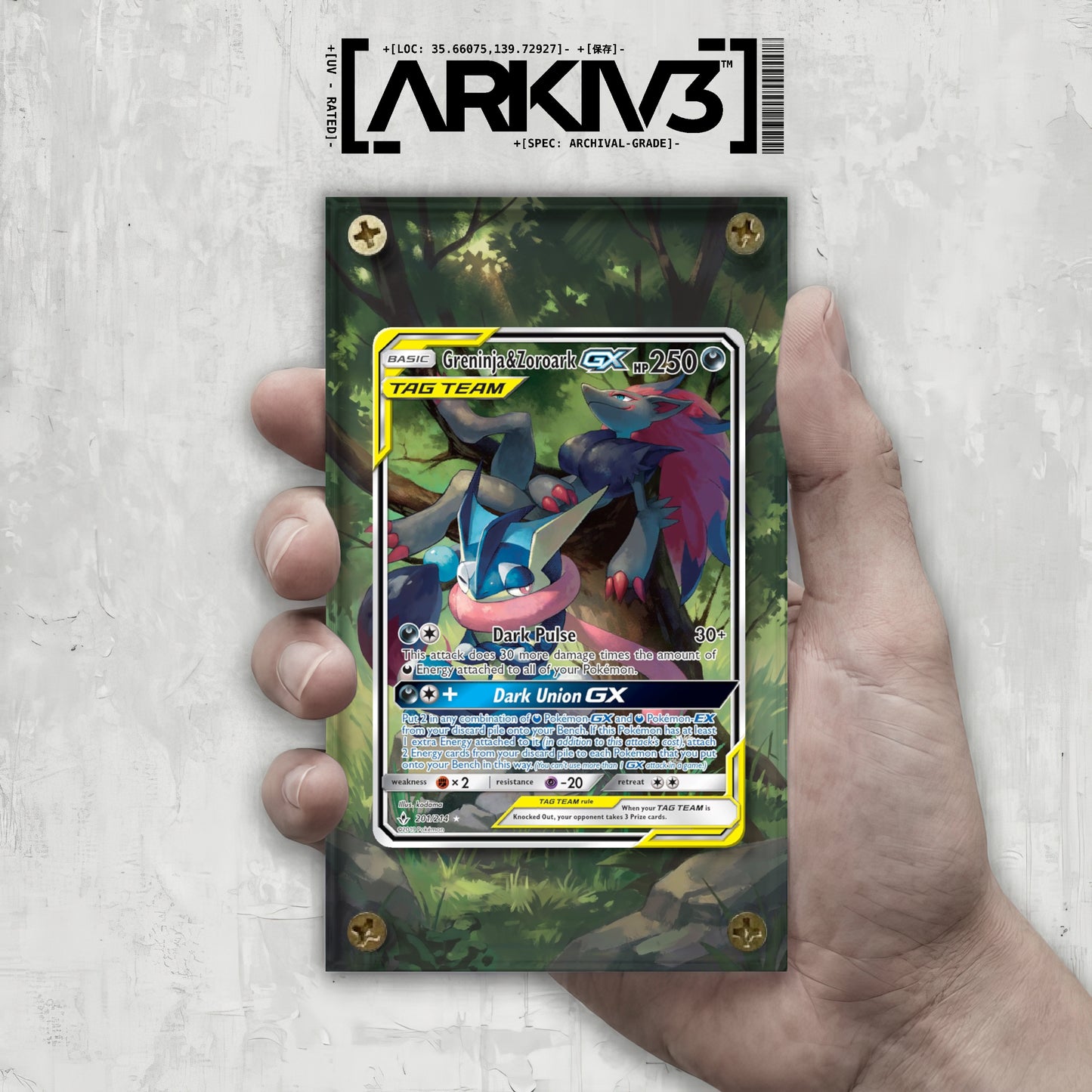 [UNIT: 201/214] // Greninja & Zoroark GX Extended Art Display Case - Raw
