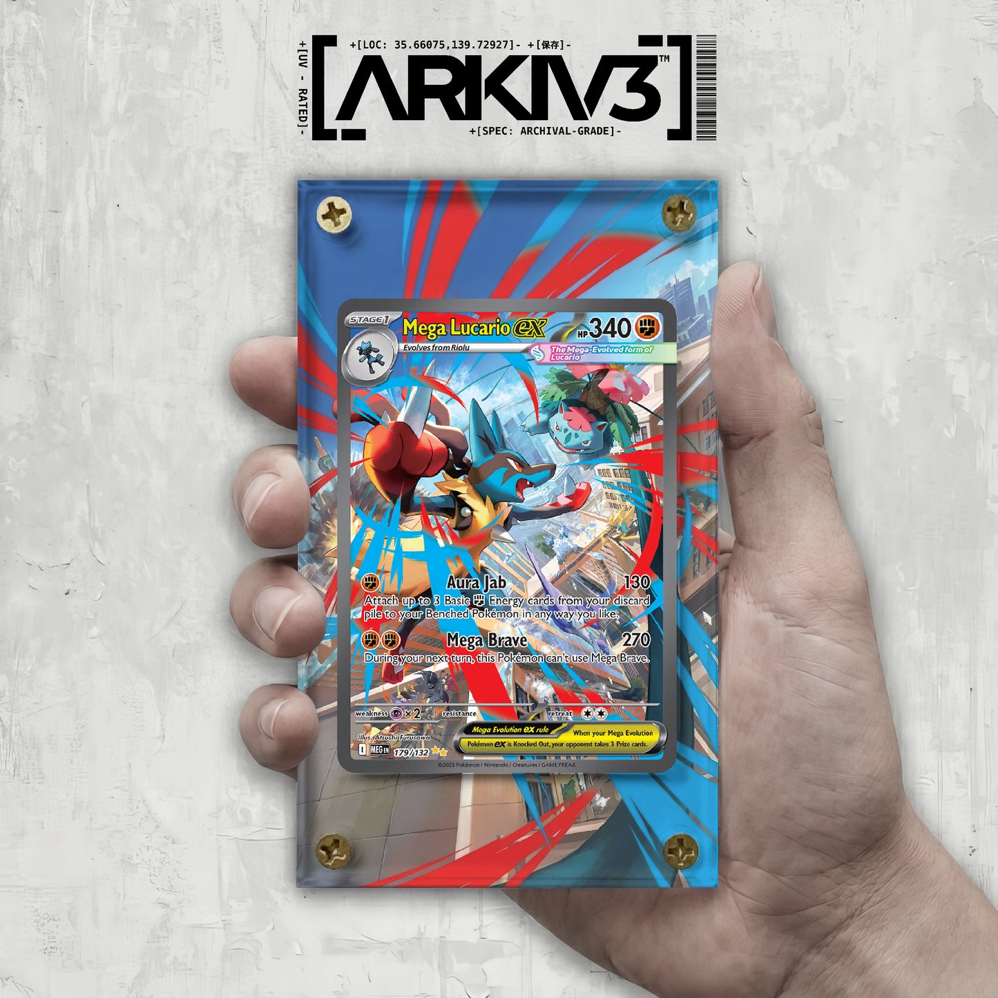 [UNIT: 179/132] // Mega Lucario ex Extended Art Display Case - Raw