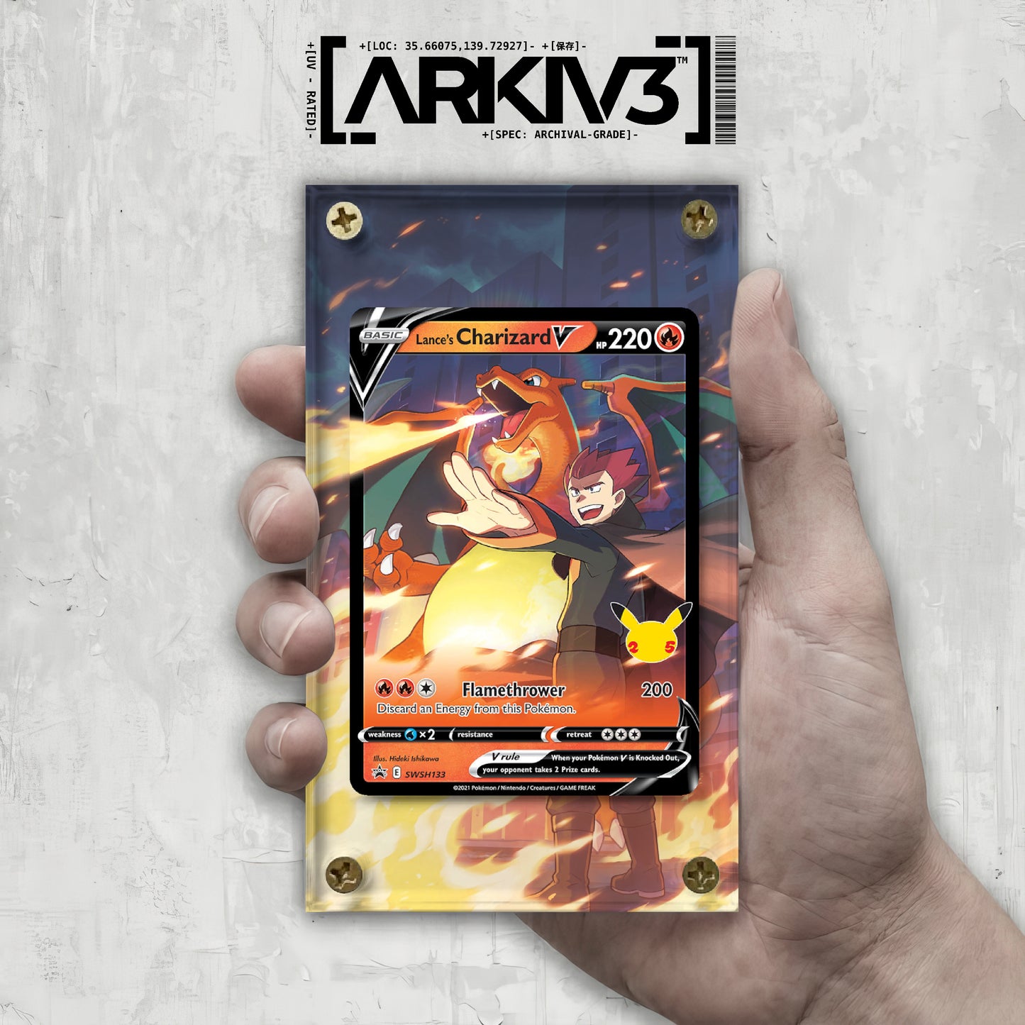 [UNIT: SWSH133] // Lance's Charizard V Extended Art Display Case - Raw