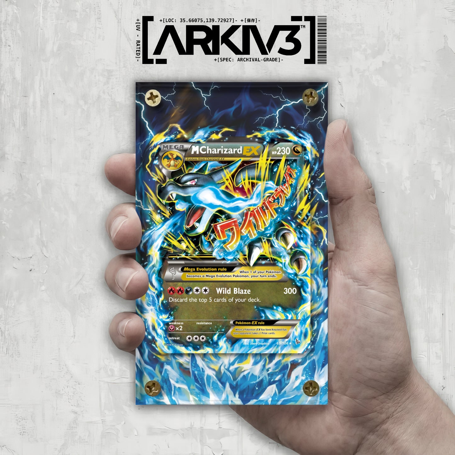 [UNIT: 69/106] // M Charizard EX Extended Art Display Case - Raw