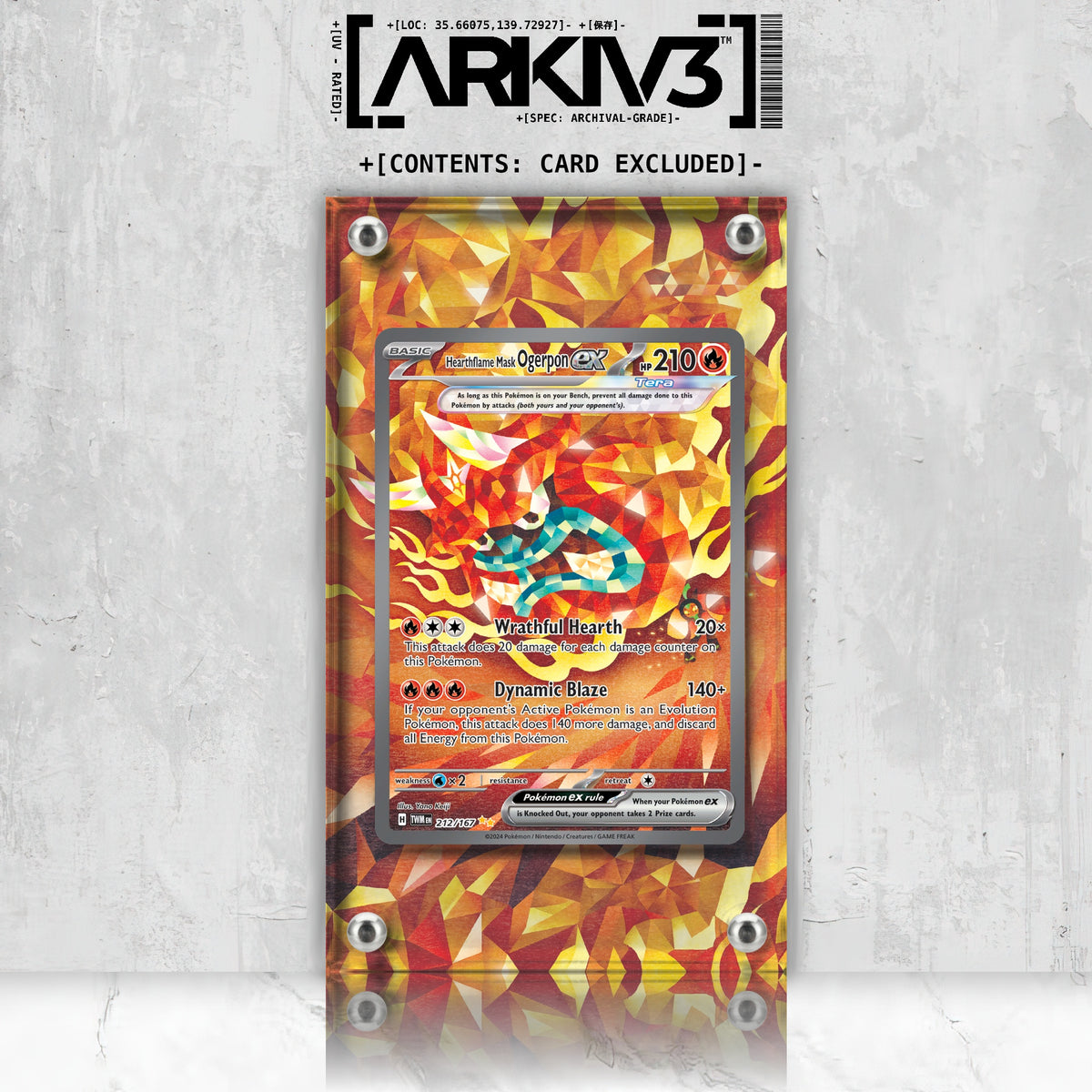 [UNIT: 212/167] // Hearthflame Mask Ogerpon ex Extended Art Display Case - Raw