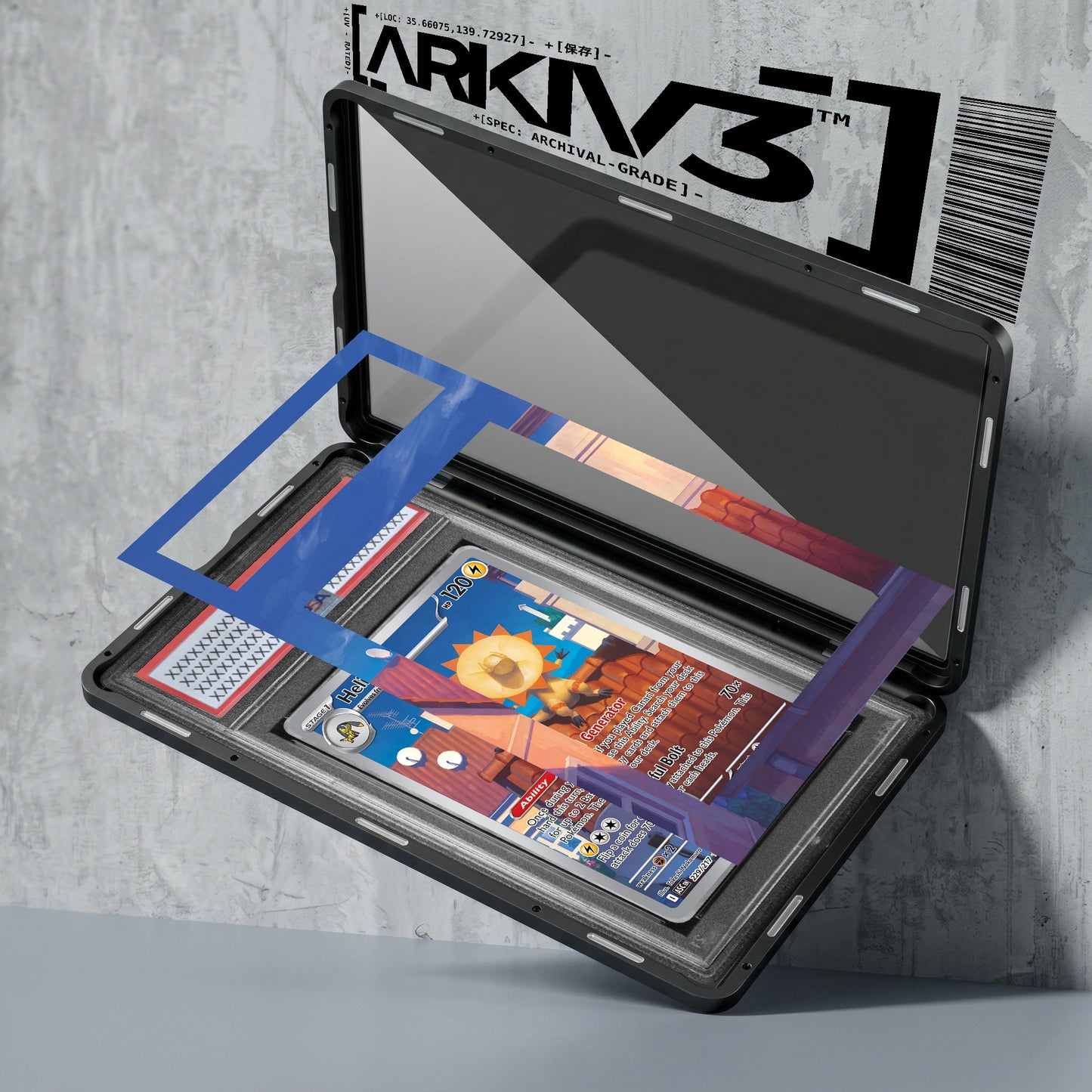 ARKIV3 PSA graded exploded mockup