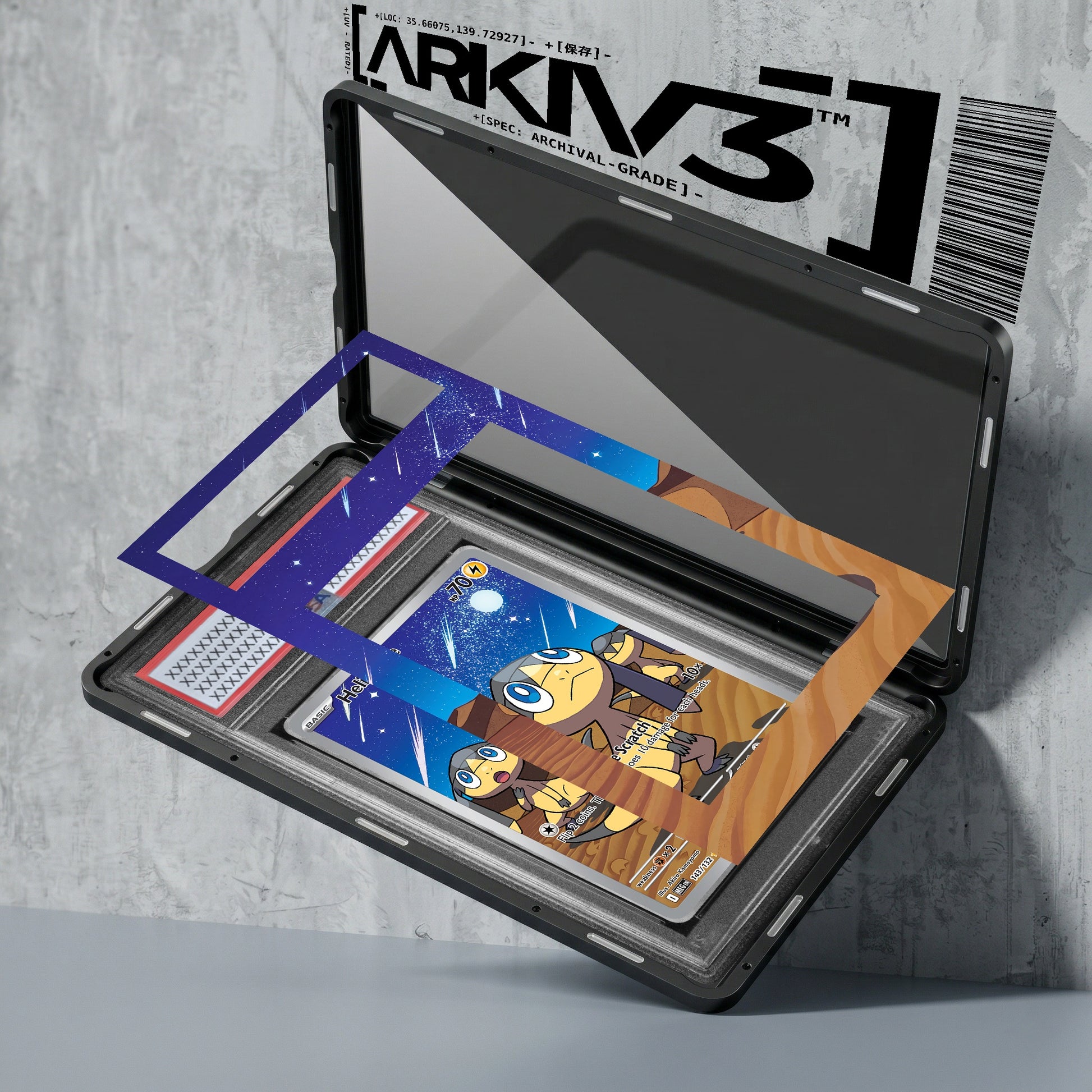 ARKIV3 PSA graded exploded mockup