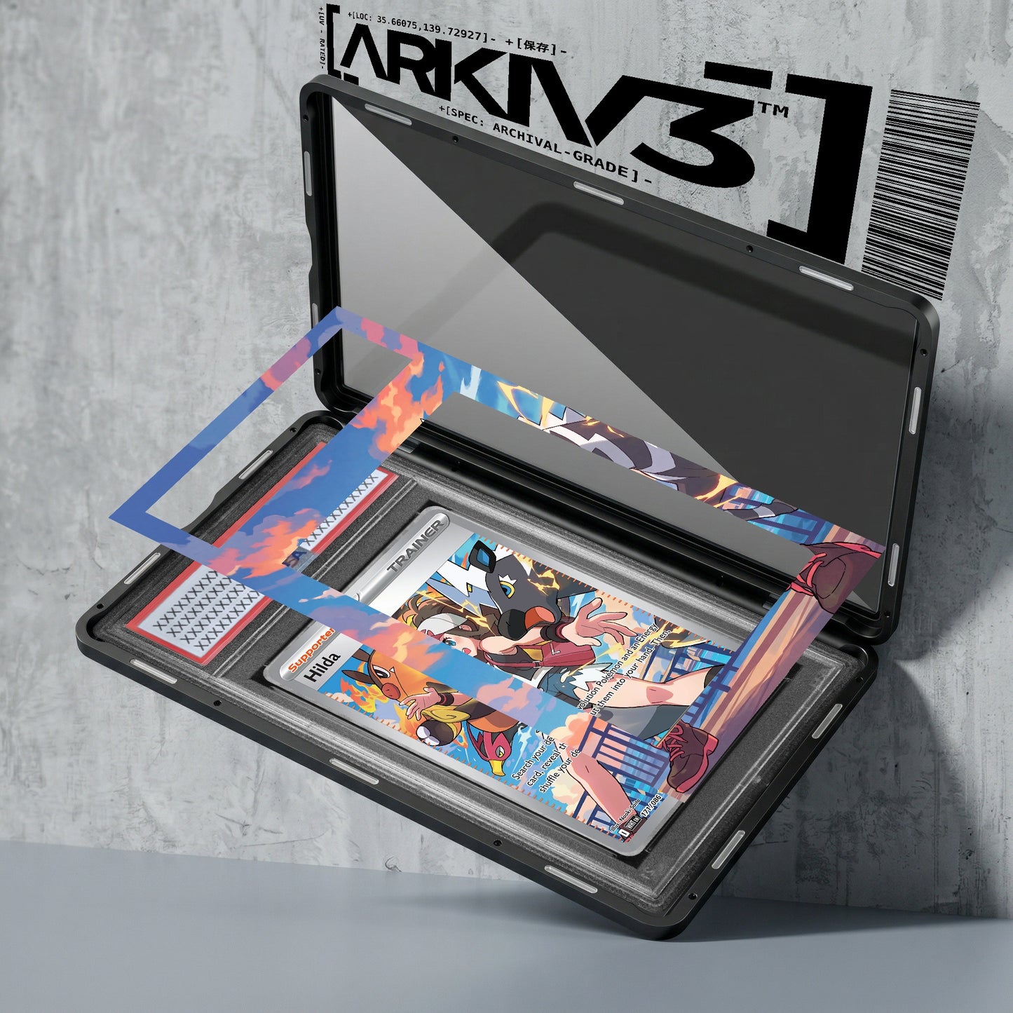ARKIV3 PSA graded exploded mockup