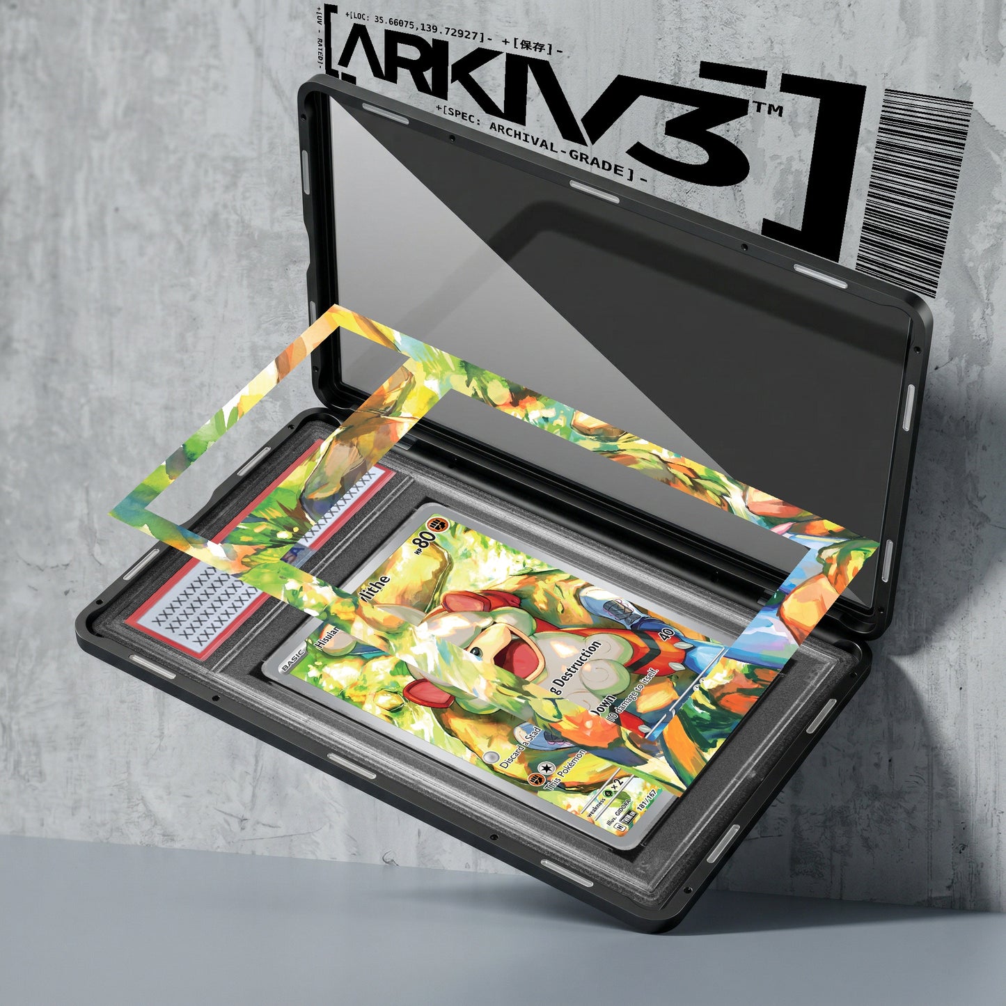 ARKIV3 PSA graded exploded mockup