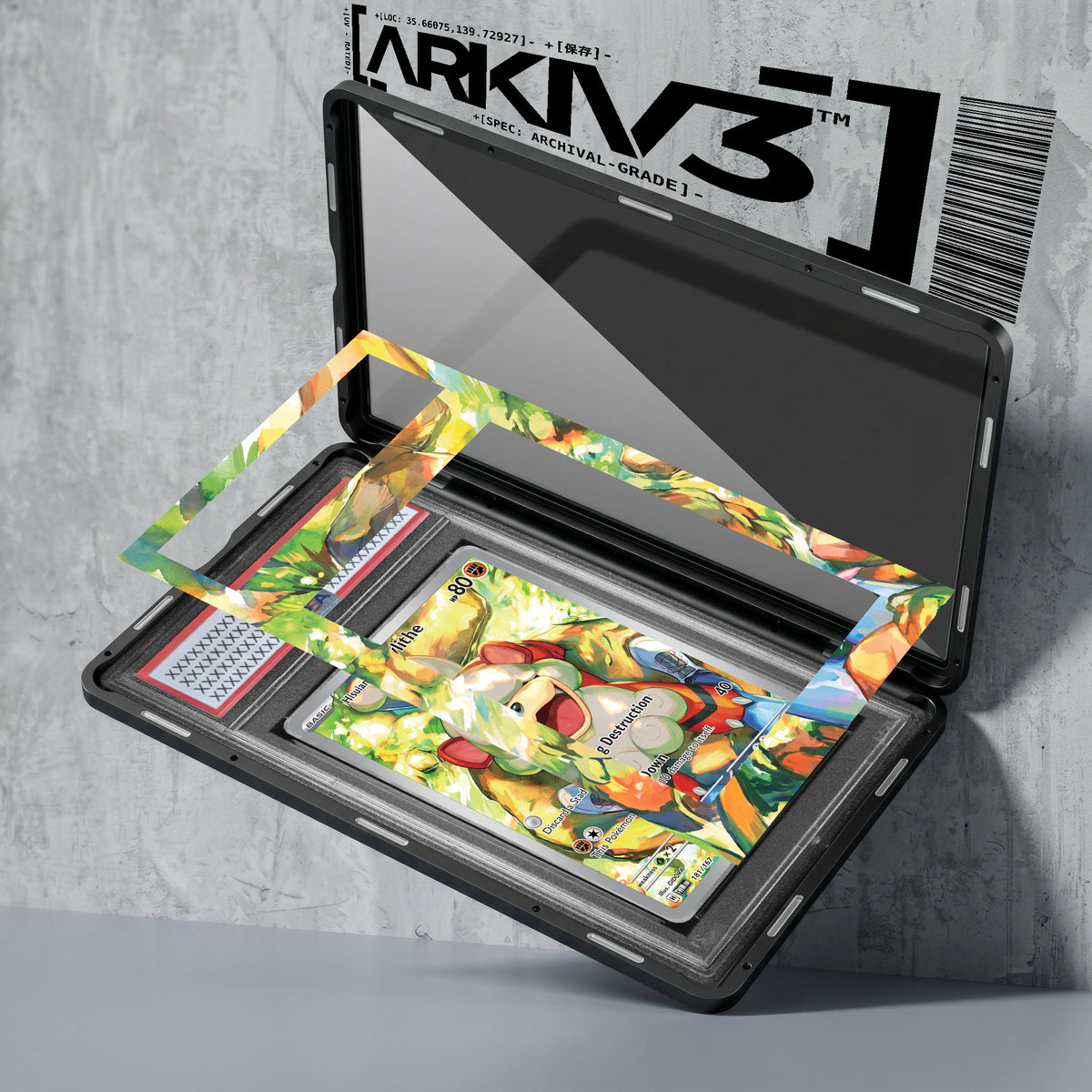 ARKIV3 PSA graded exploded mockup