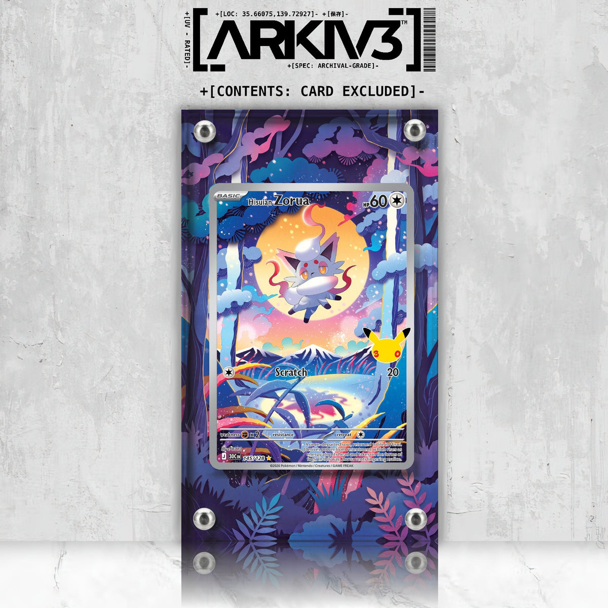 [UNIT: 145/128] // Hisuian Zorua Extended Art Display Case - Raw