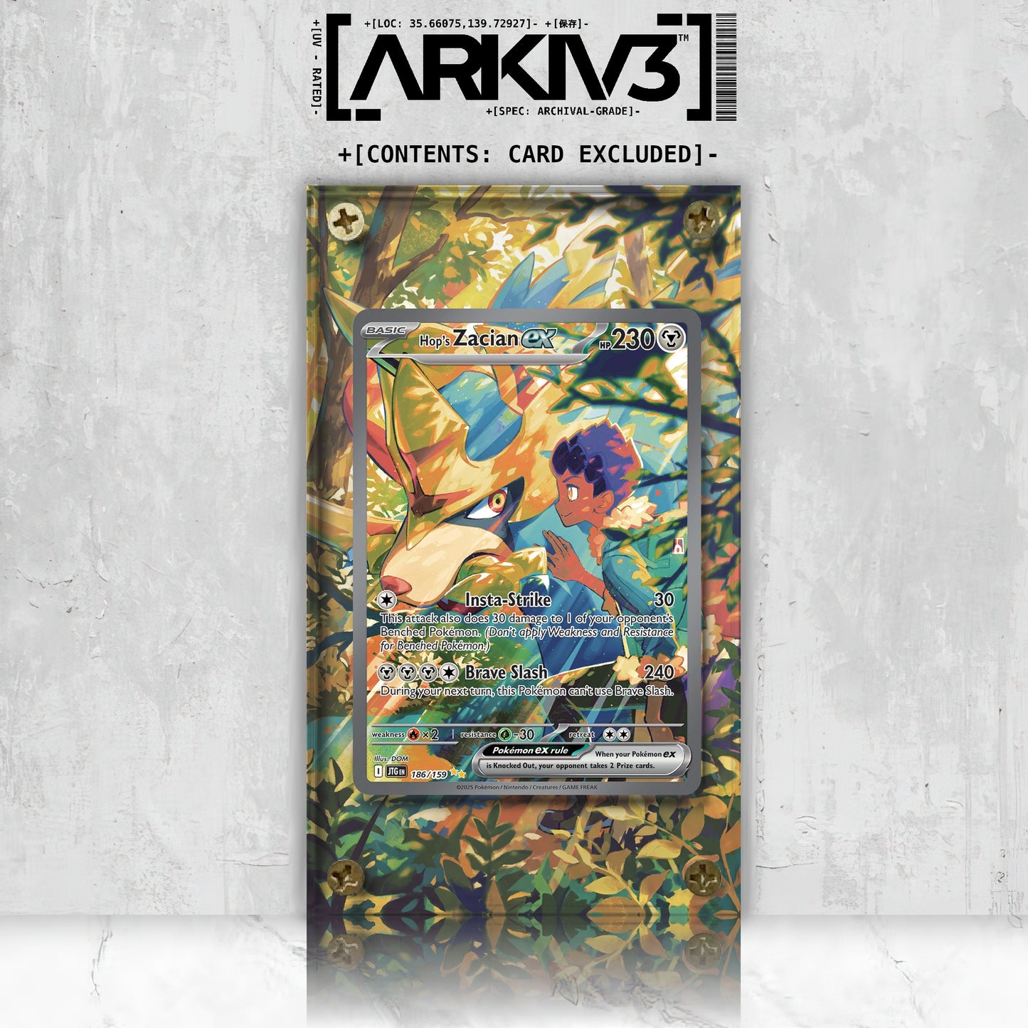 [UNIT: 186/159] // Hop's Zacian ex Extended Art Display Case - Raw