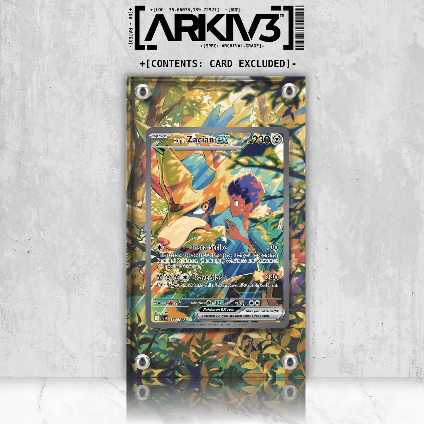 [UNIT: 186/159] // Hop's Zacian ex Extended Art Display Case - Raw
