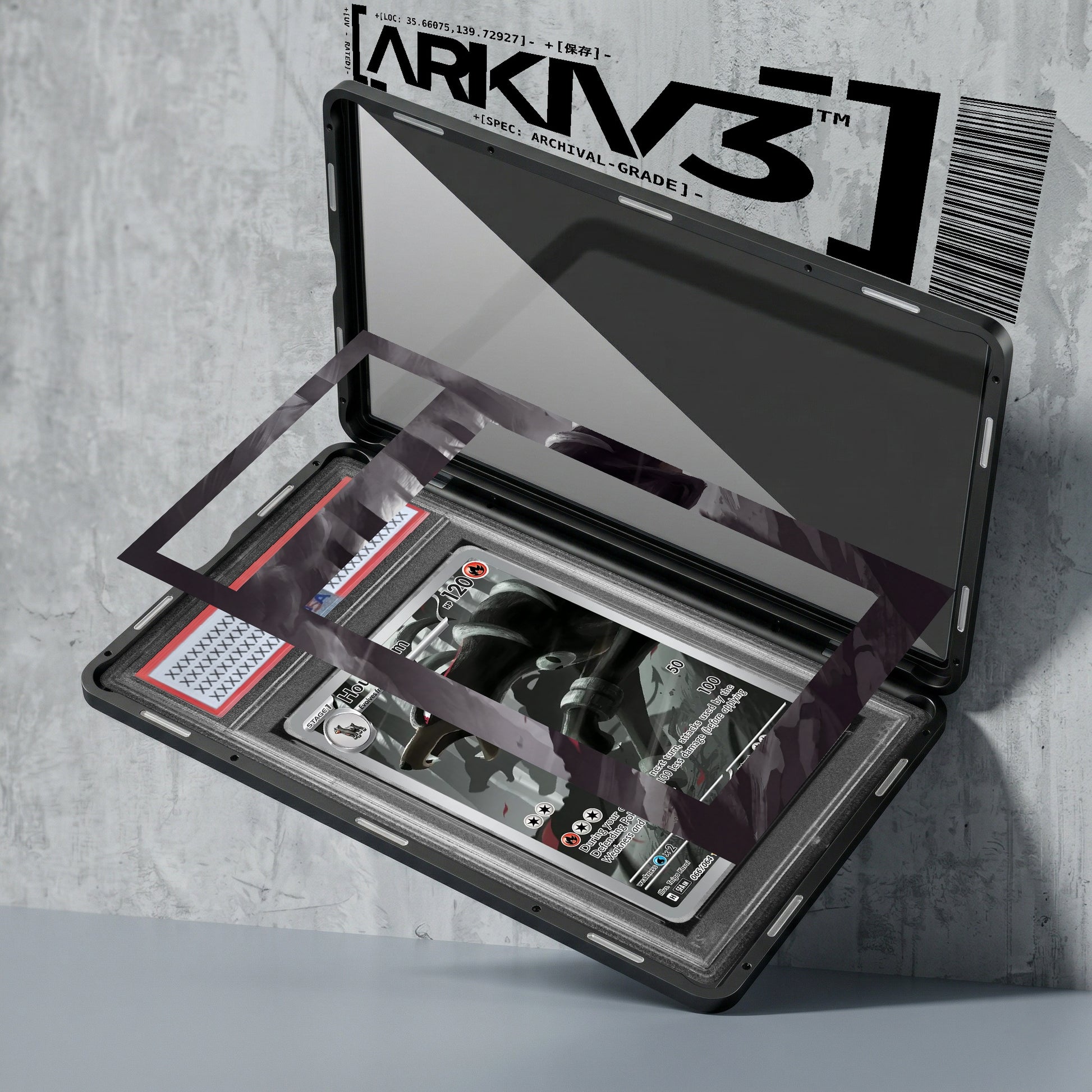ARKIV3 PSA graded exploded mockup