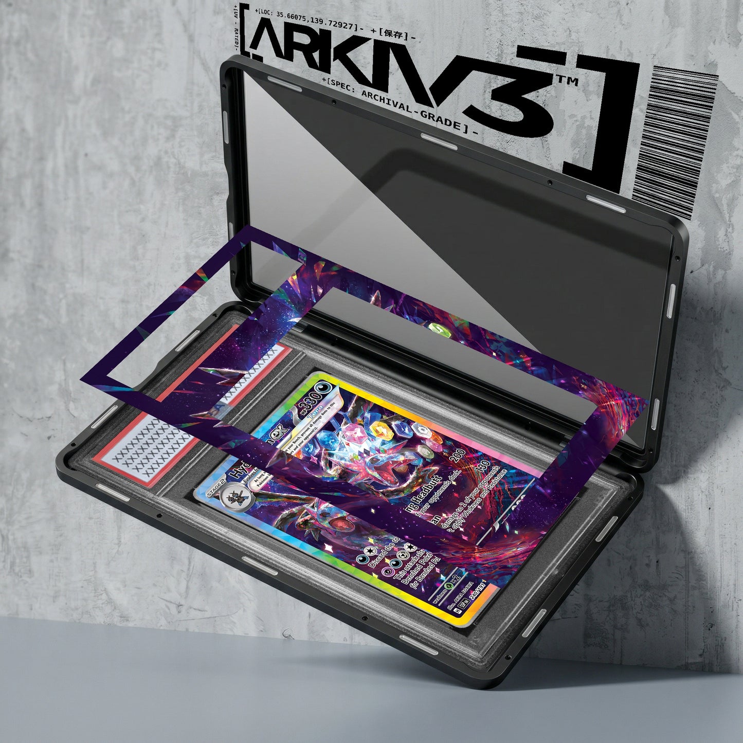 ARKIV3 PSA graded exploded mockup