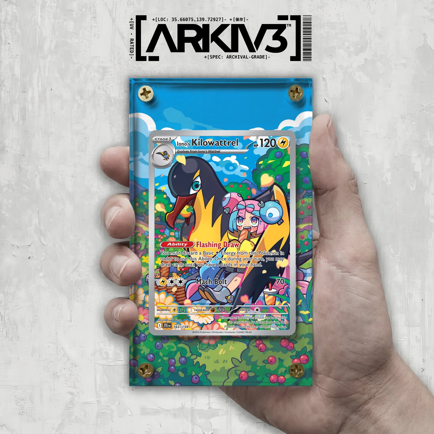 [UNIT: 163/159] // Iono's Kilowattrel Extended Art Display Case - Raw
