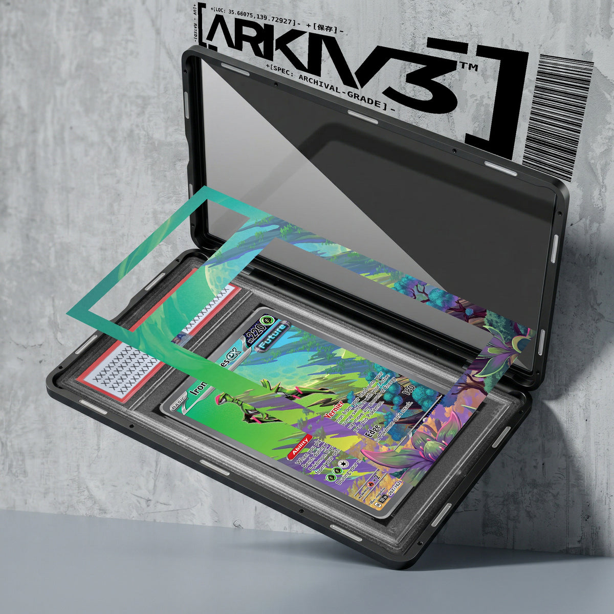 ARKIV3 PSA graded exploded mockup