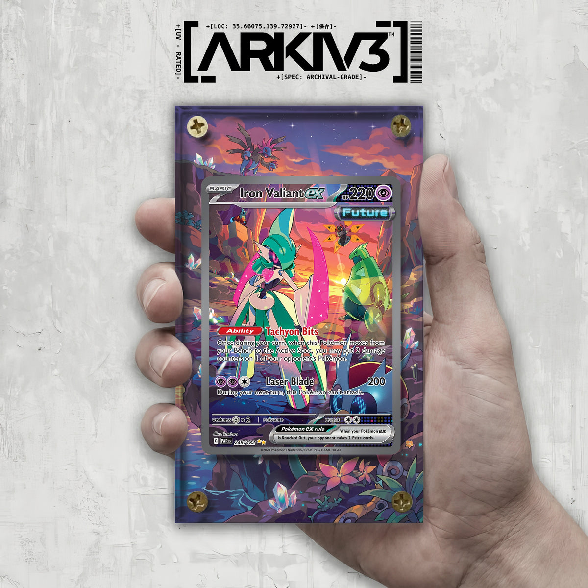 [UNIT: 249/182] // Iron Valiant ex Extended Art Display Case - Raw